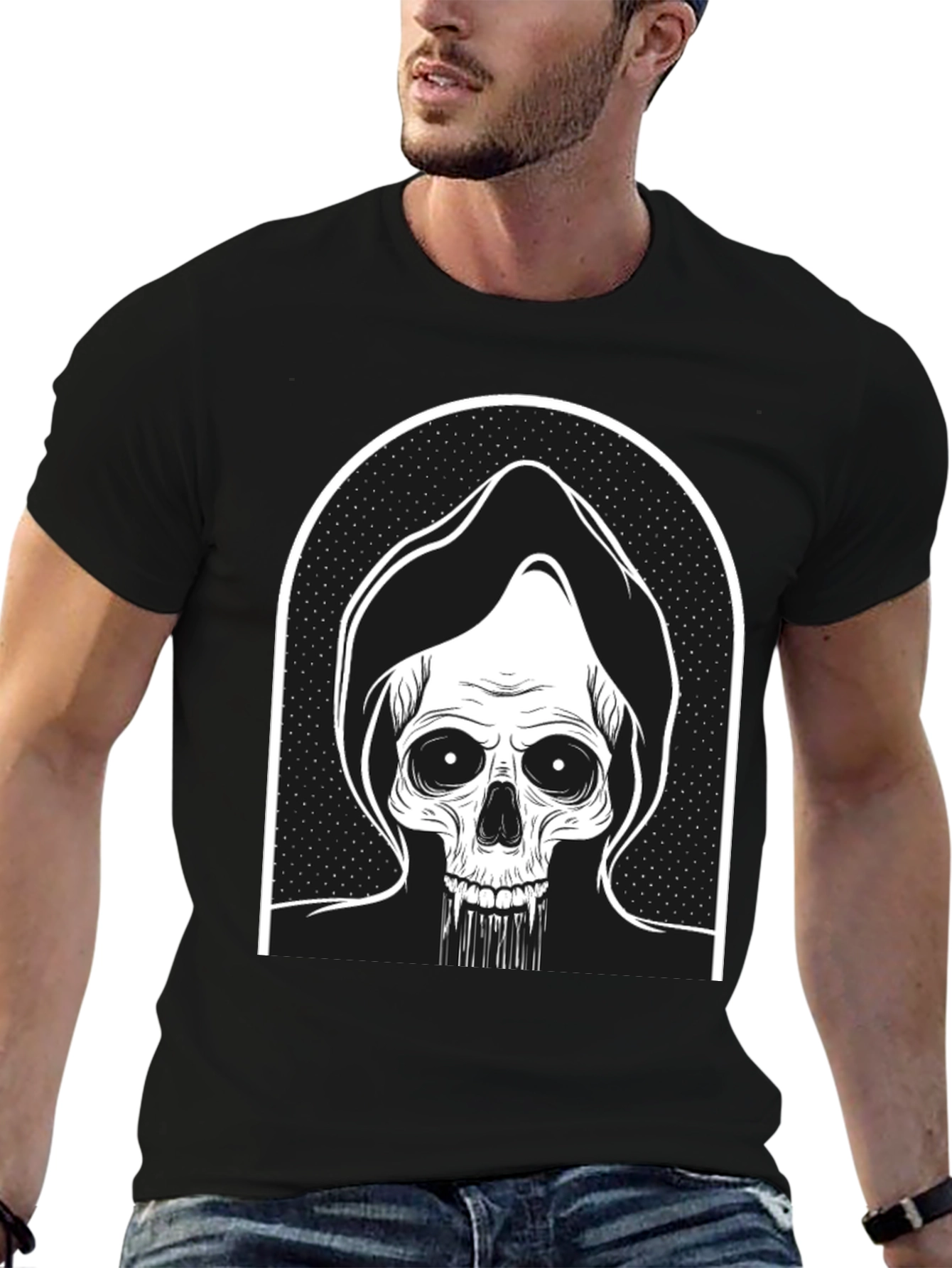 Black Grim Reaper Graphic Tee - Black view 6