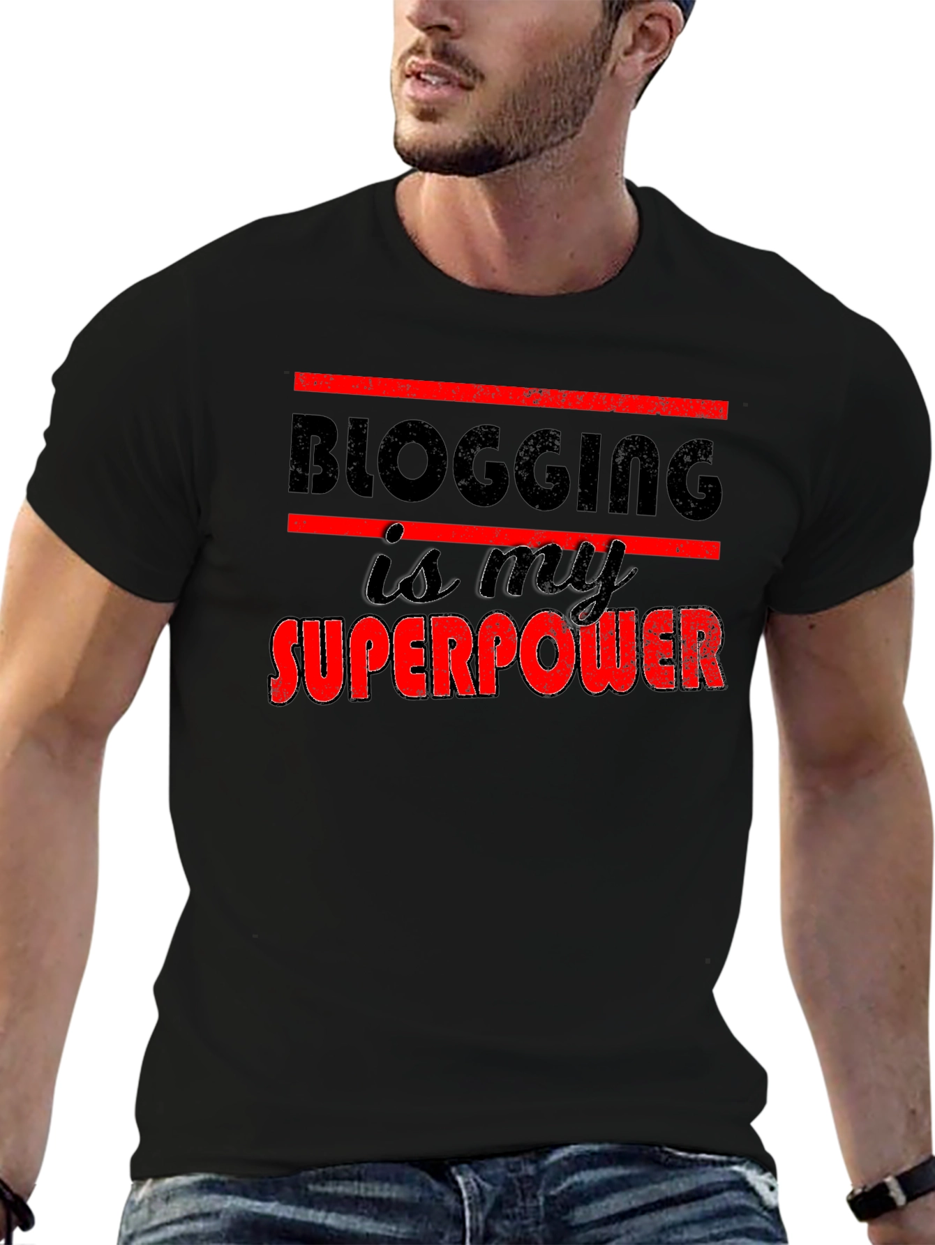 Blogging is My Superpower Graphic T-Shirt - 6
