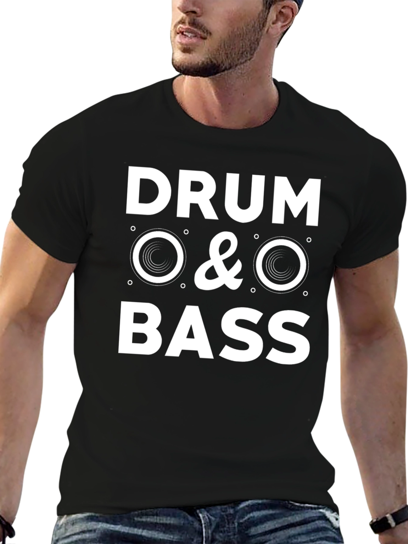 Black Drum & Bass Graphic T-Shirt - Music Lover Tee view 6