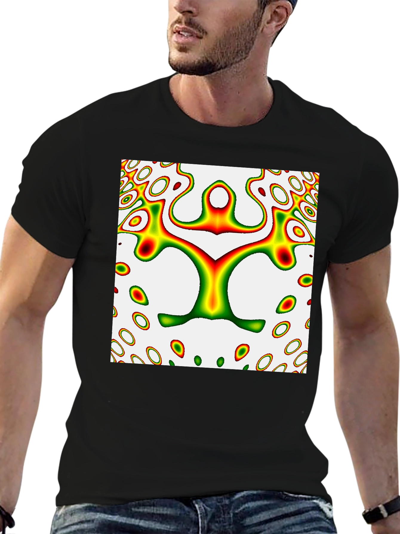 Black Abstract Art T-Shirt - Unique Graphic Tee view 6