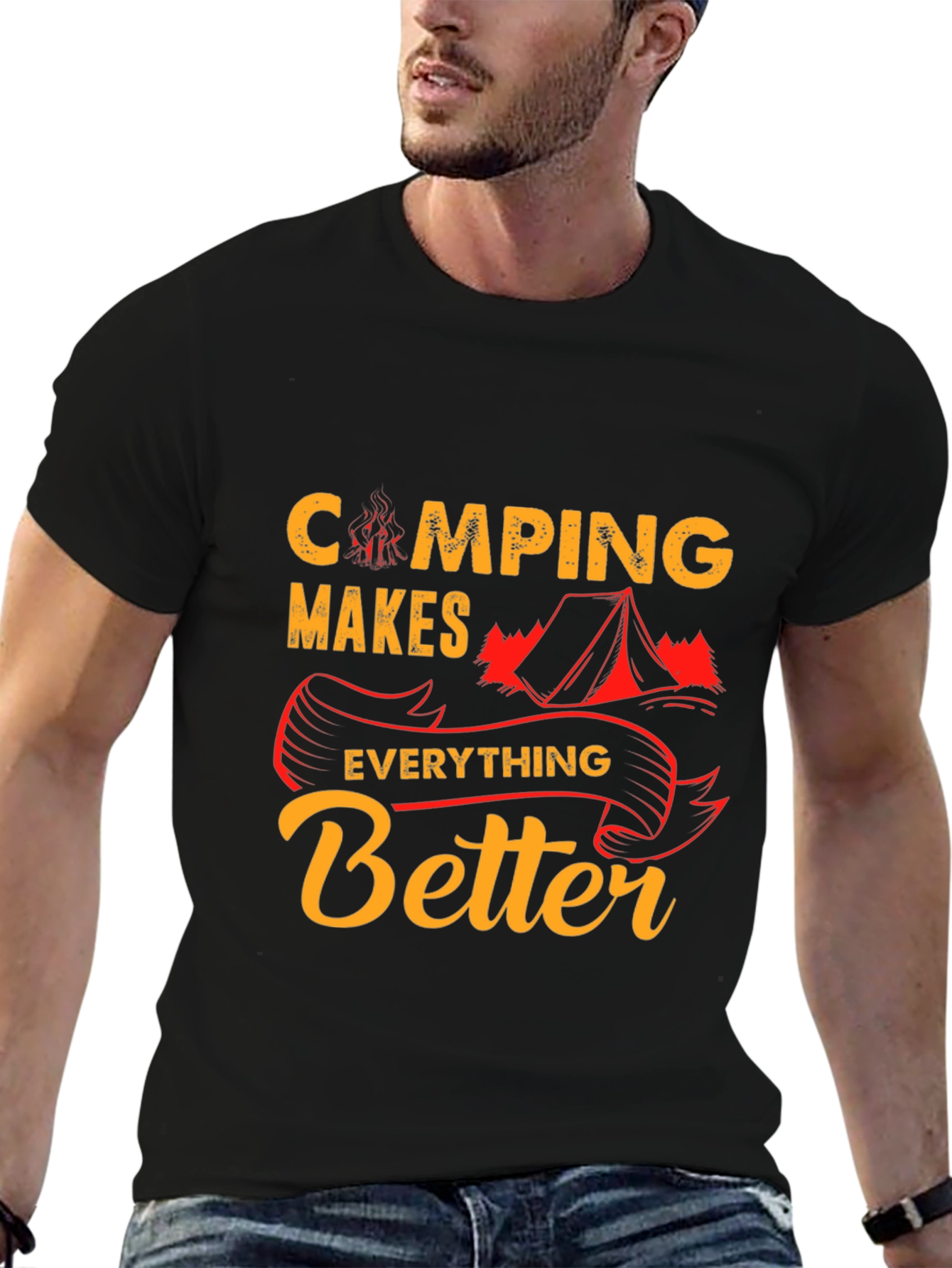Black Camping Makes Everything Better T-Shirt view 6