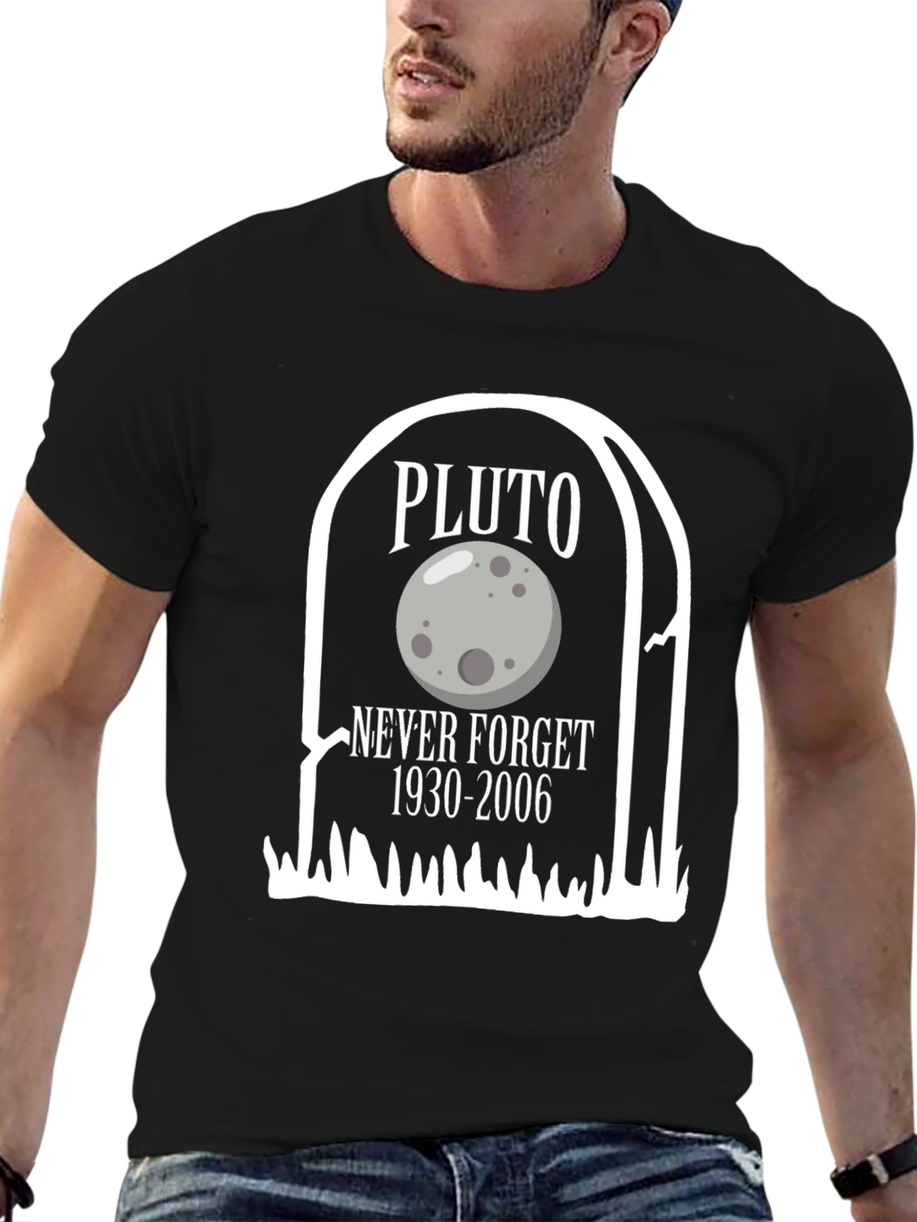 Black Pluto Never Forget Graphic Tee view 6