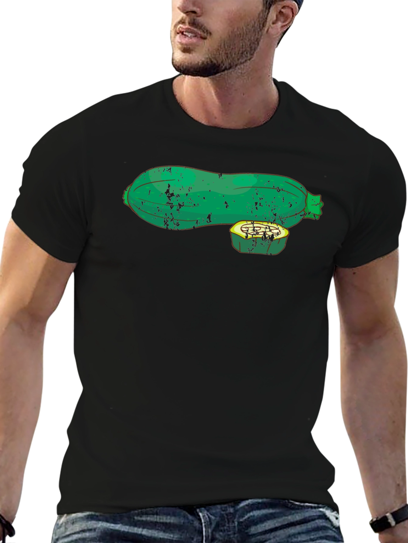 Zucchini Graphic Tee - Black T-Shirt - 6