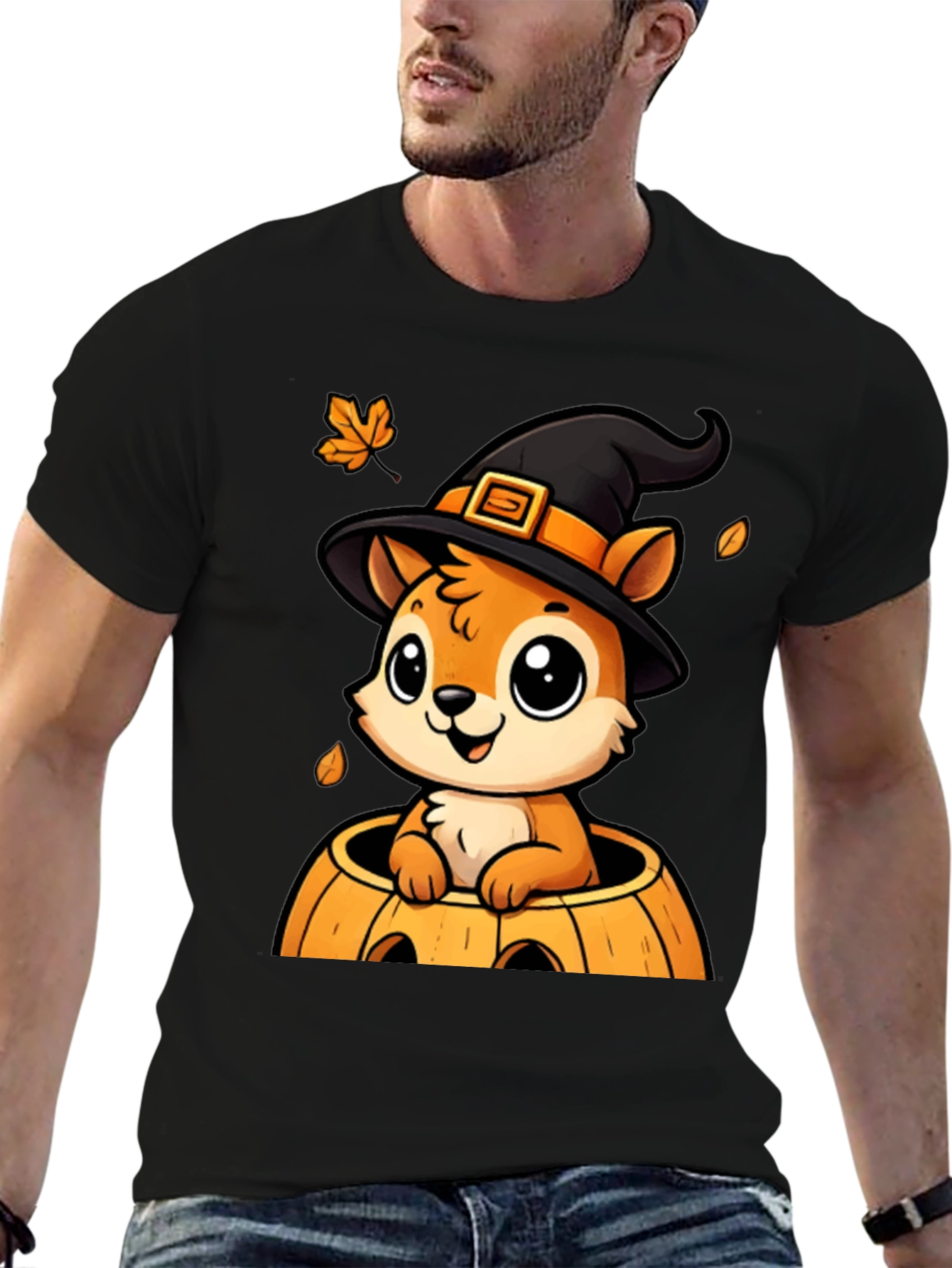 Black Halloween Squirrel T-Shirt view 6