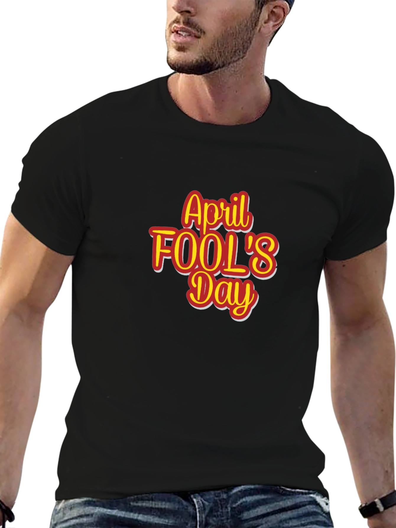 Black April Fool's Day Graphic Tee - Black view 6