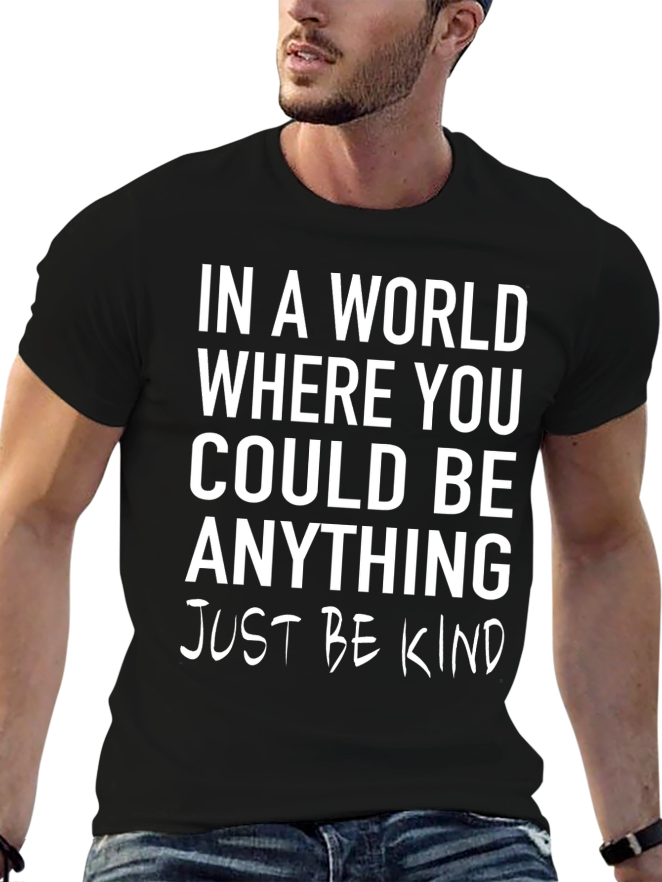 Black Be Kind T-Shirt - Inspirational Graphic Tee view 6