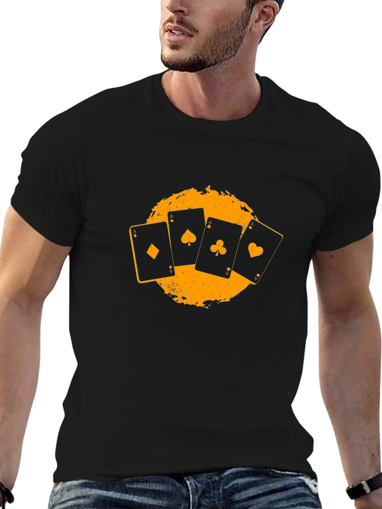 Black Ace Card Graphic Tee - Lucky Poker Shirt view 6
