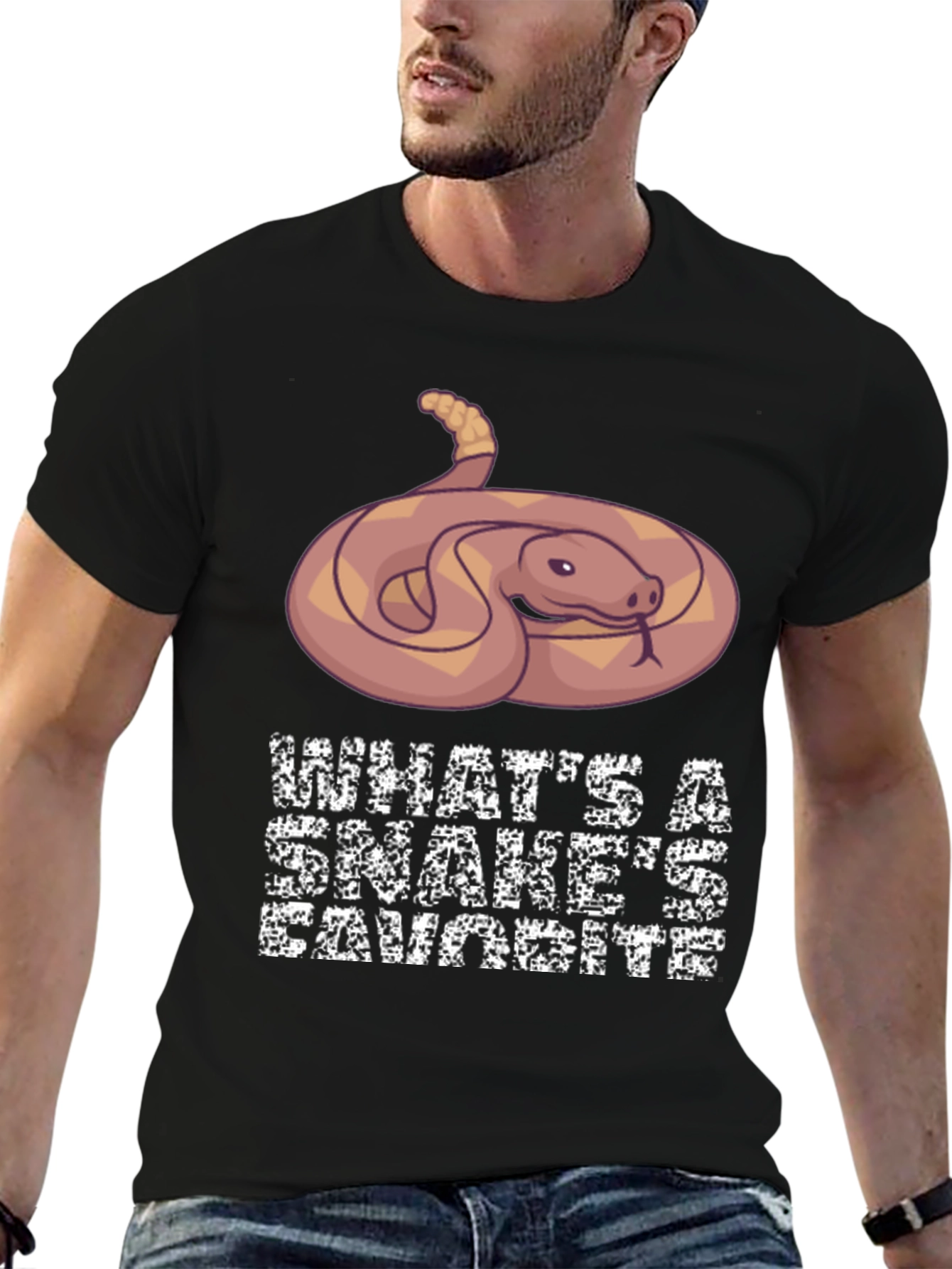 Black Snake Lover Tee - What's a Snake's Favorite? view 6