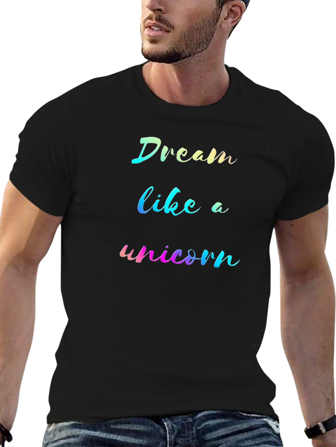 Black Dream Like a Unicorn Graphic Tee view 6
