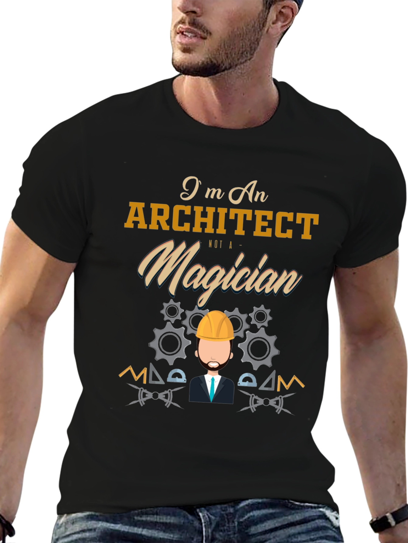 Black Architect Not a Magician Graphic Tee view 6