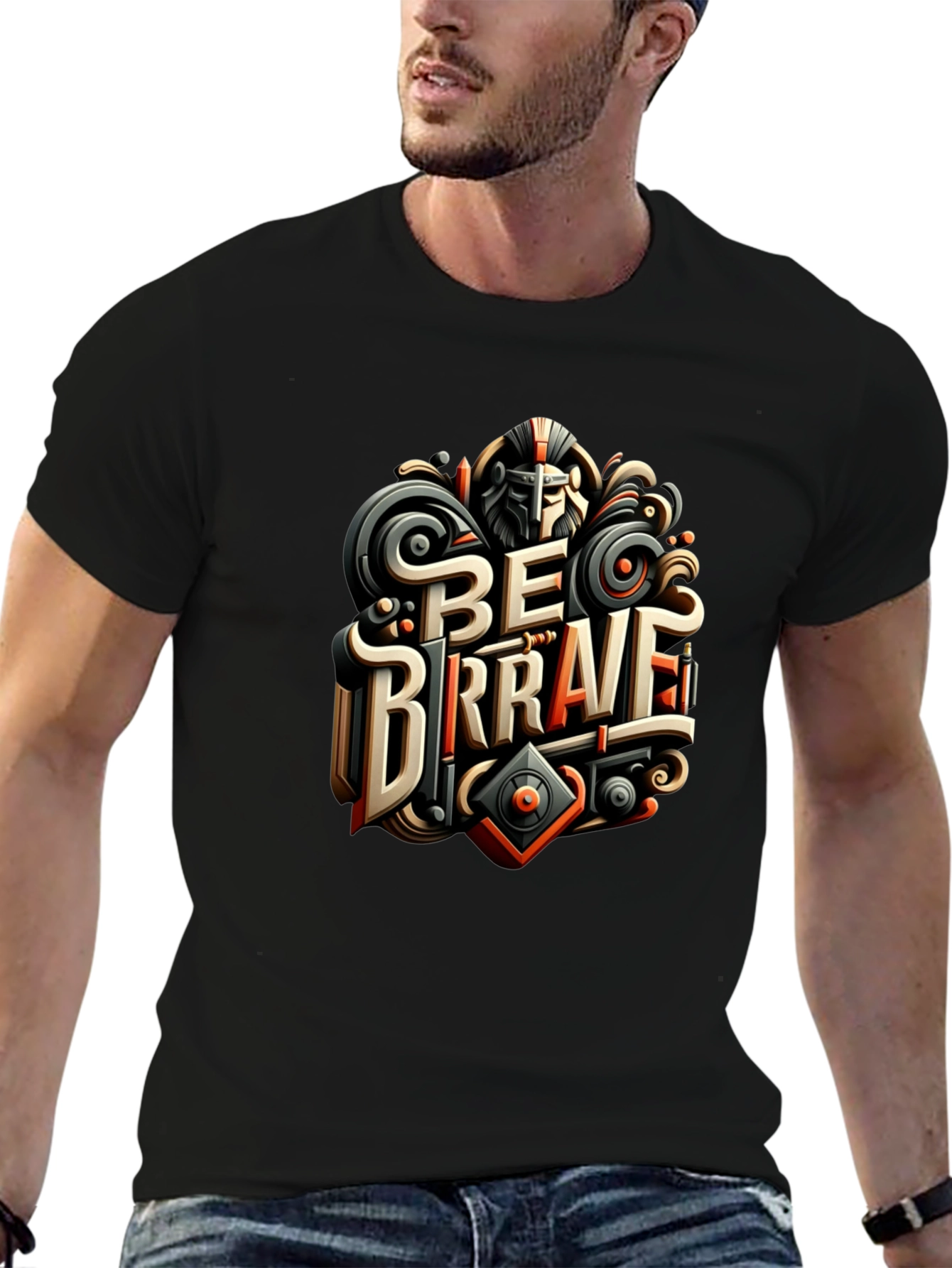 Black Be Brave Graphic Print T-Shirt view 6