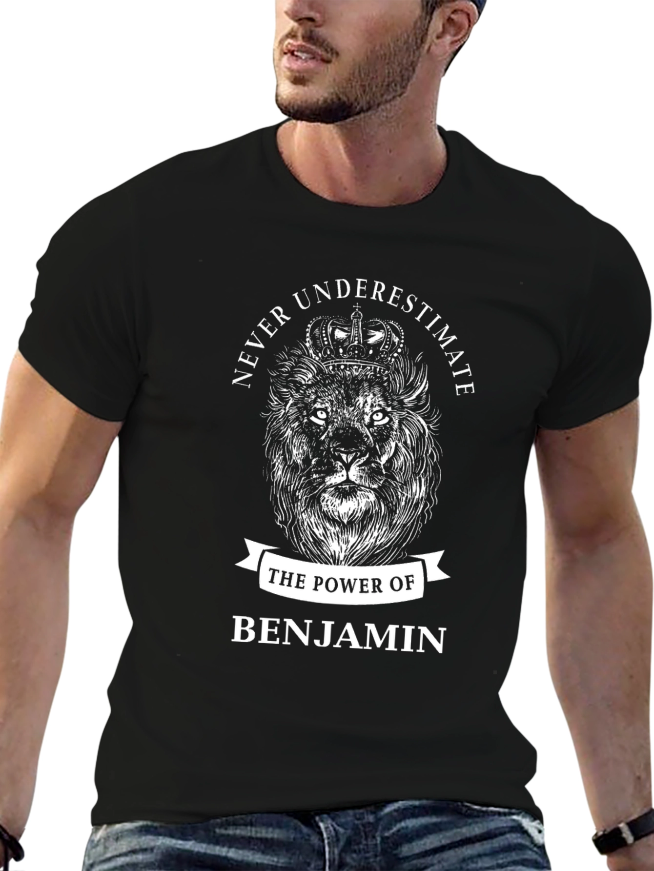 Black Benjamin Power Lion Graphic Tee - Never Underestimate view 6