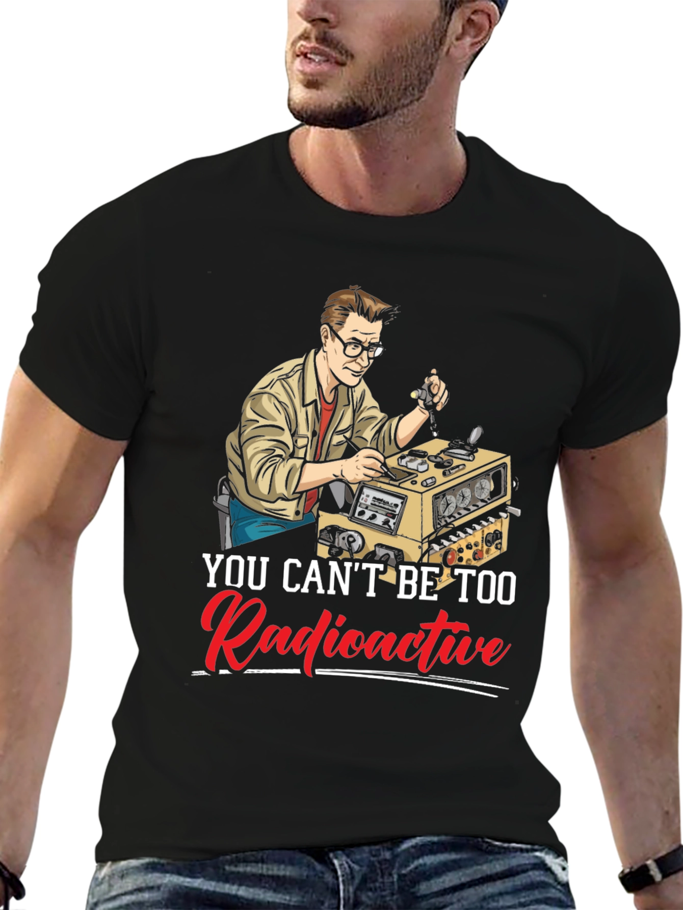 Black Radioactive Scientist Graphic T-Shirt view 6