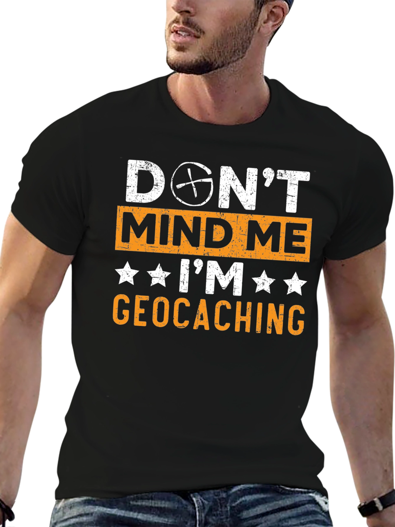 Black Geocaching T-Shirt - Don't Mind Me - Geocaching Tee view 6