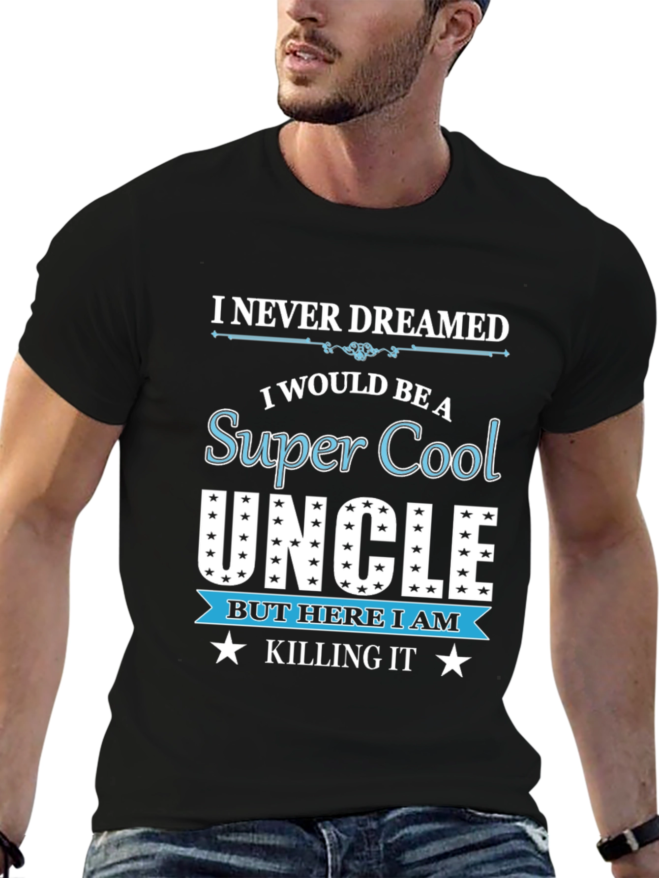 Black Super Cool Uncle T-Shirt view 6