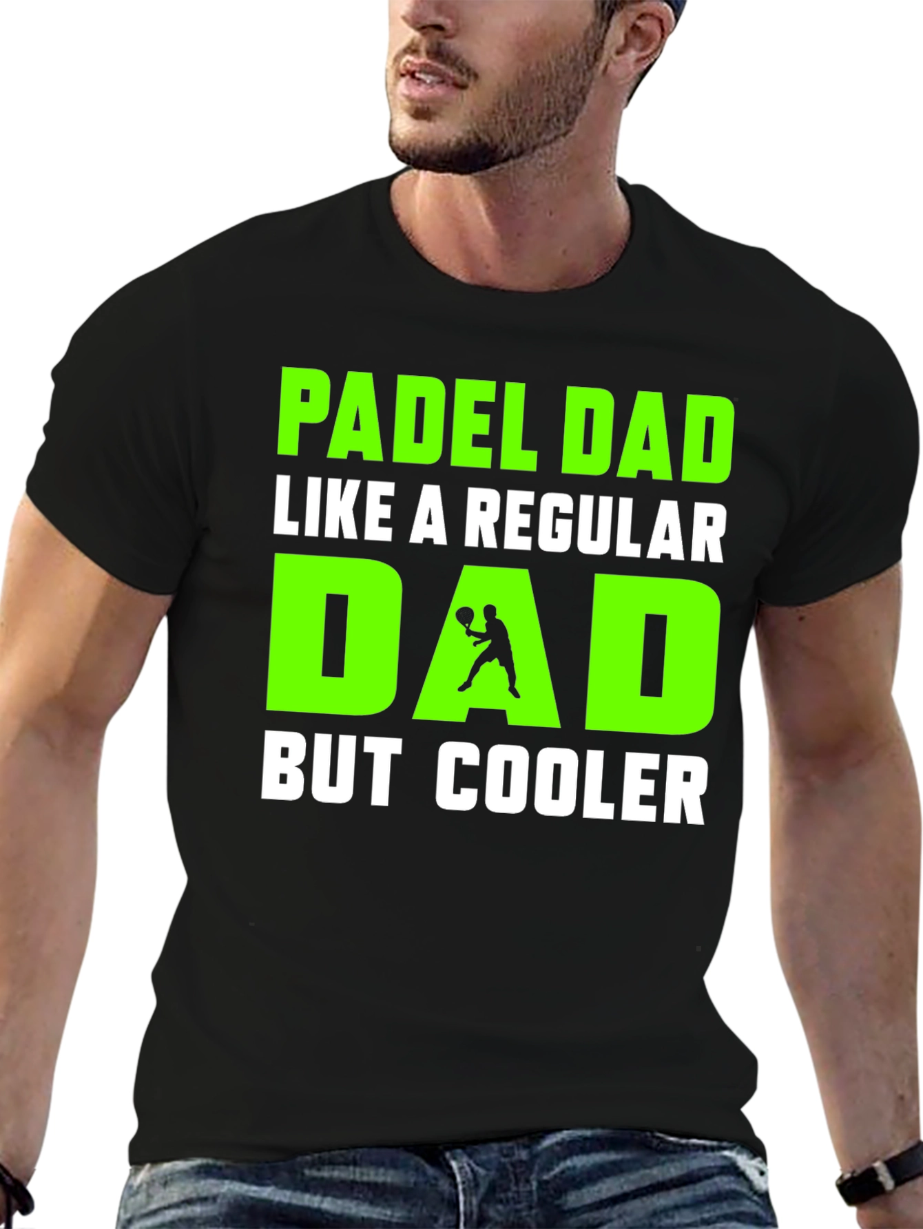 Black Padel Dad T-Shirt - Cooler Than Regular Dads! view 6