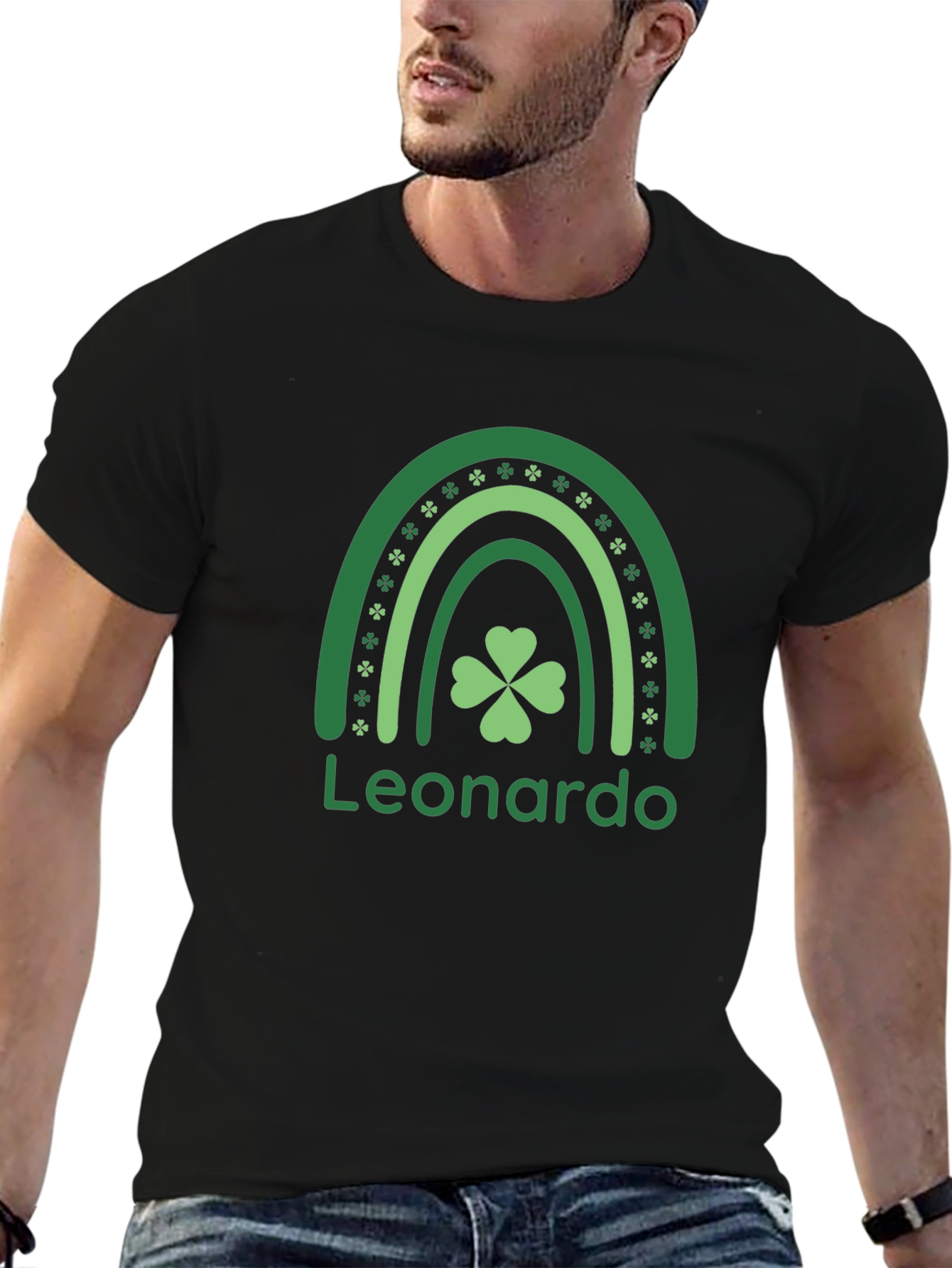 St. Patrick's Day Personalized Shamrock Rainbow T-Shirt - 6