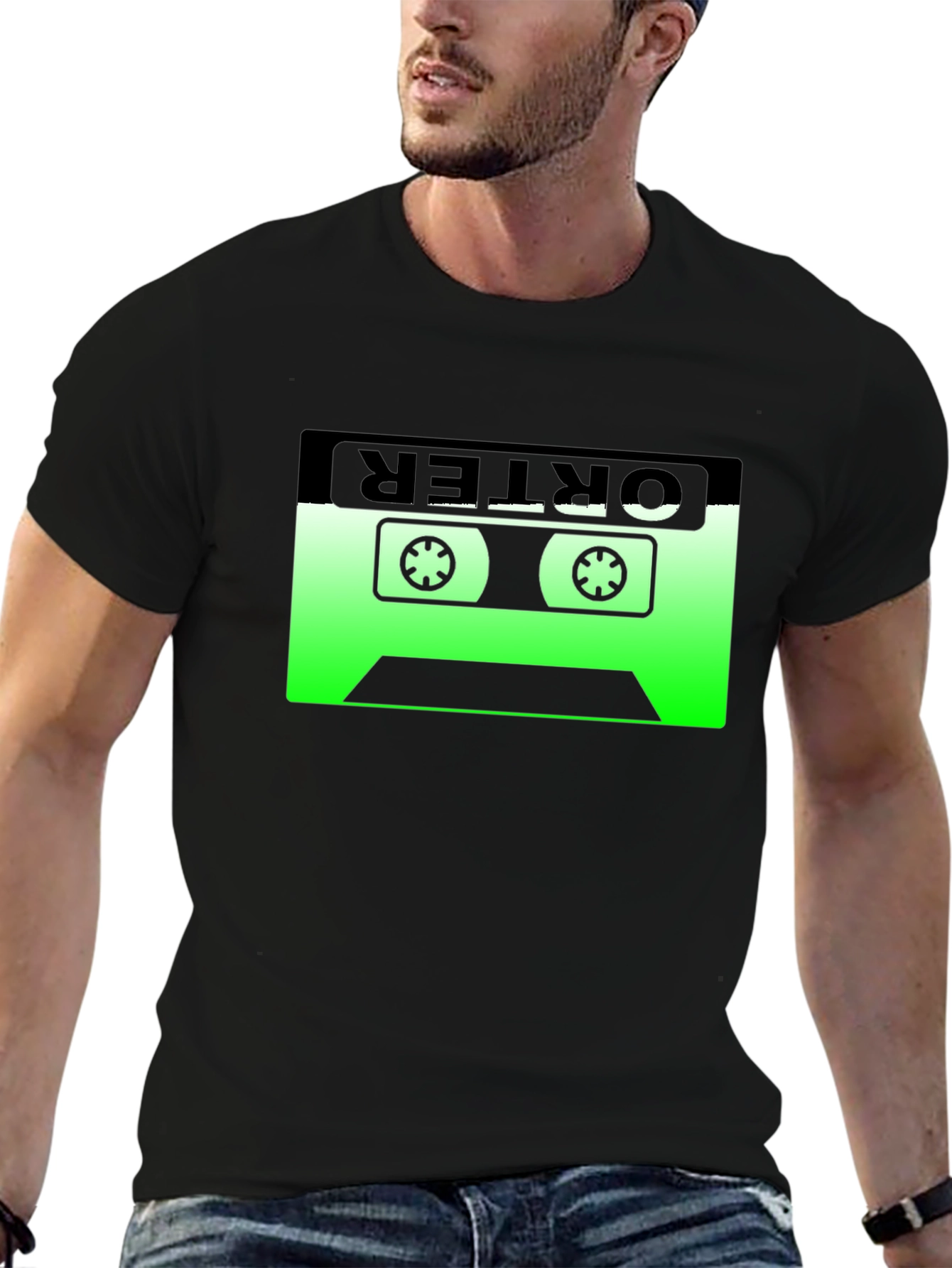 Black Retro Cassette Tape Graphic Tee - Black view 6