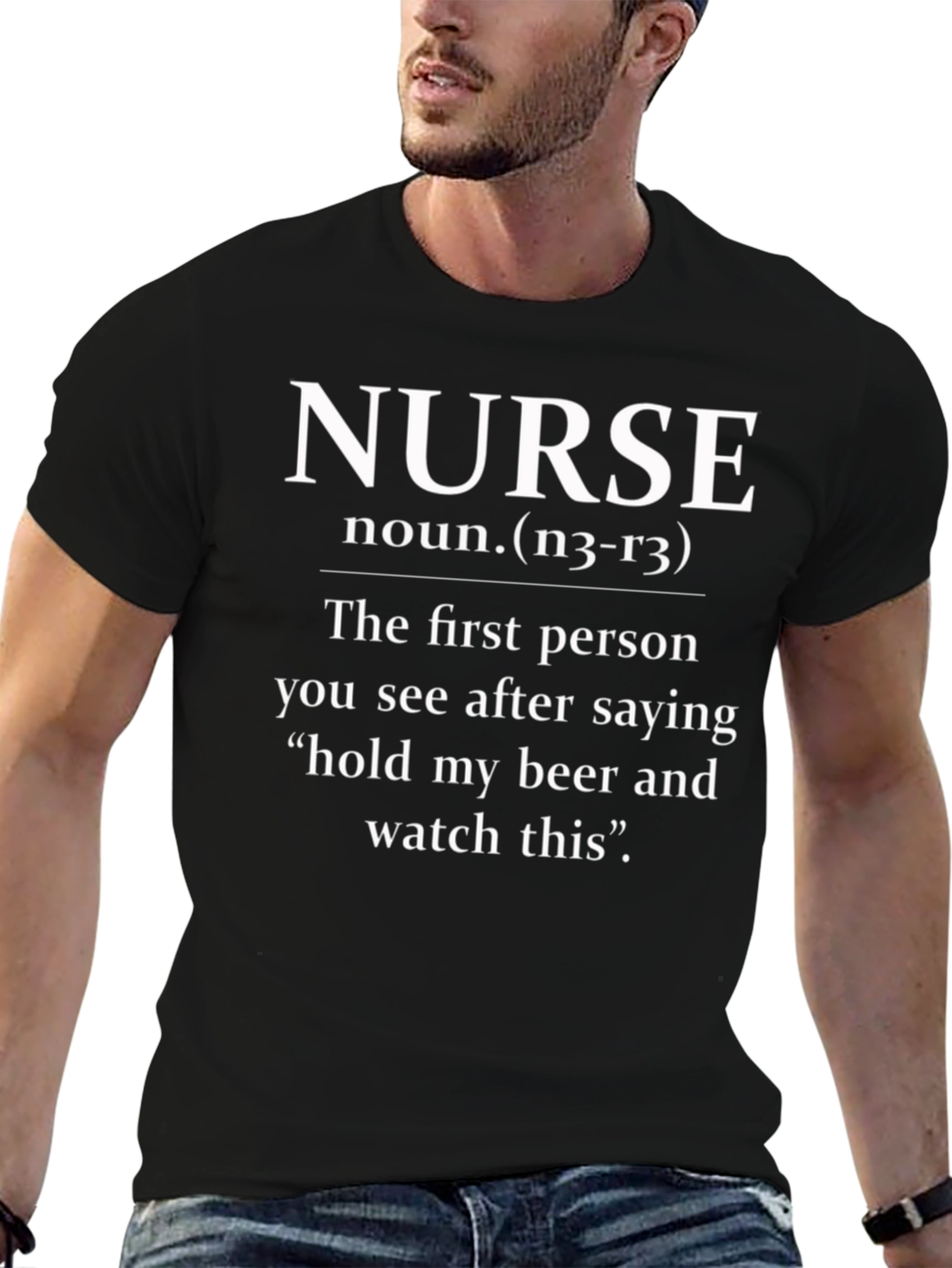 Black Nurse Definition Black Graphic T-Shirt view 6