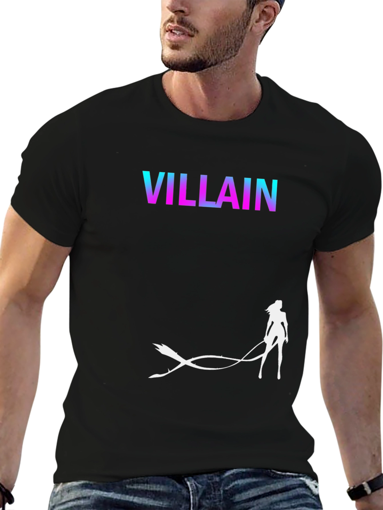Black Villain Graphic Tee - Cool Anime Design T-Shirt view 6