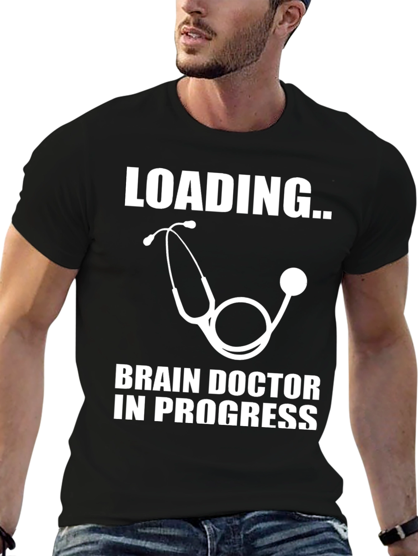 Black Brain Doctor In Progress Tee view 6