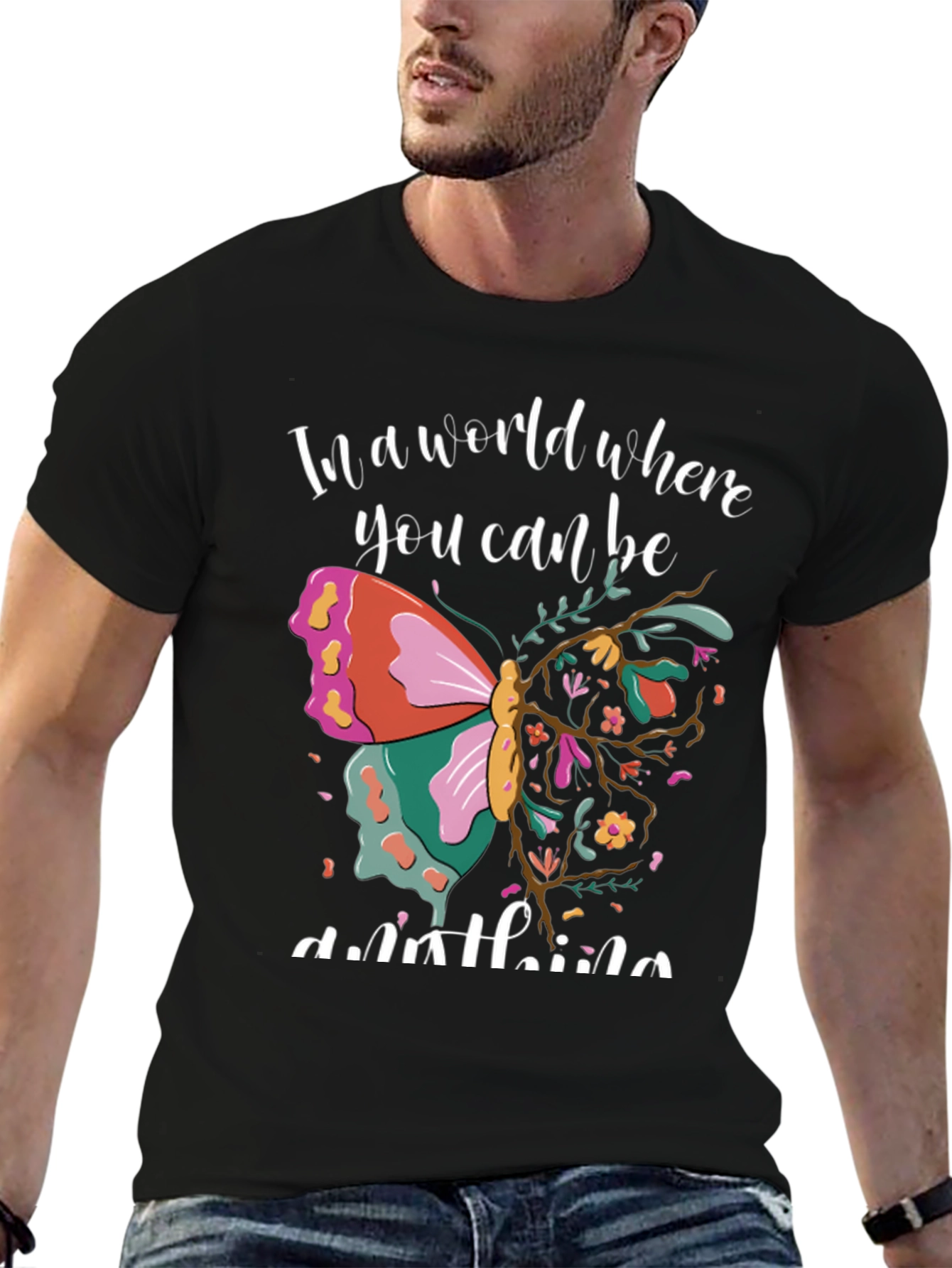 Black Butterfly Graphic T-Shirt - Be Anything! view 6