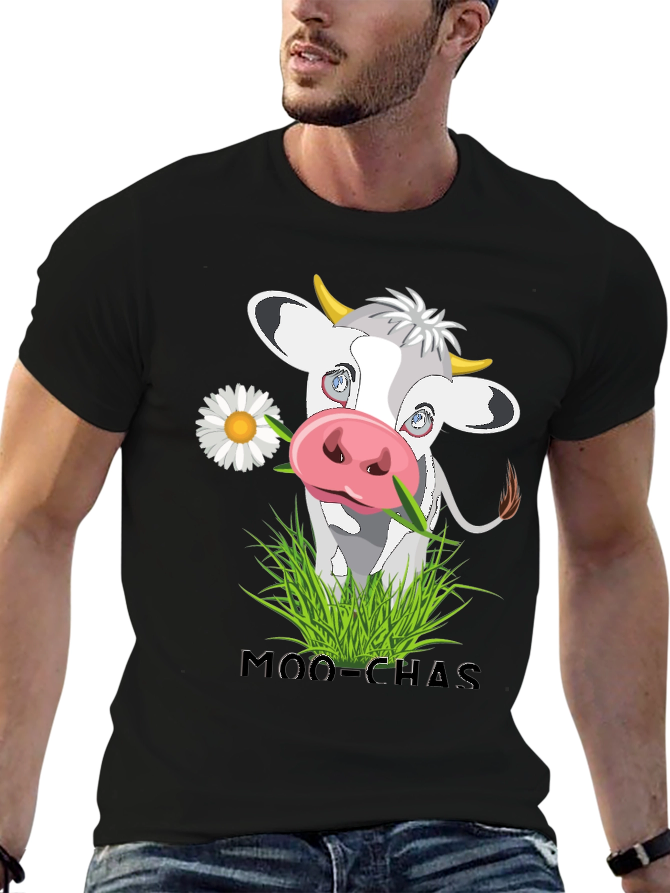 Black Moo-Chas Cow T-Shirt view 6