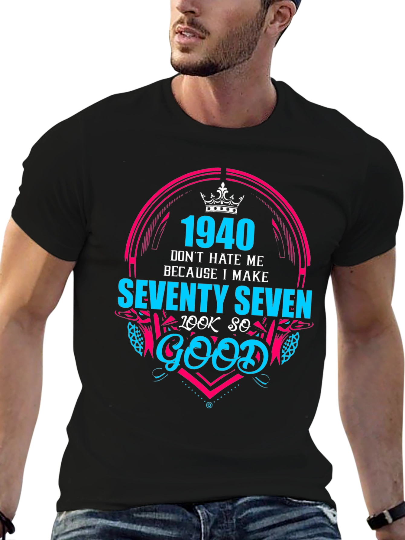 Black 1940 Seventy Seven Look So Good T-Shirt view 6
