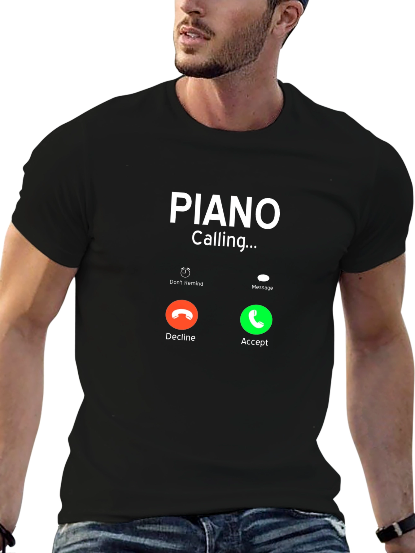 Black Piano Calling Black T-Shirt view 6