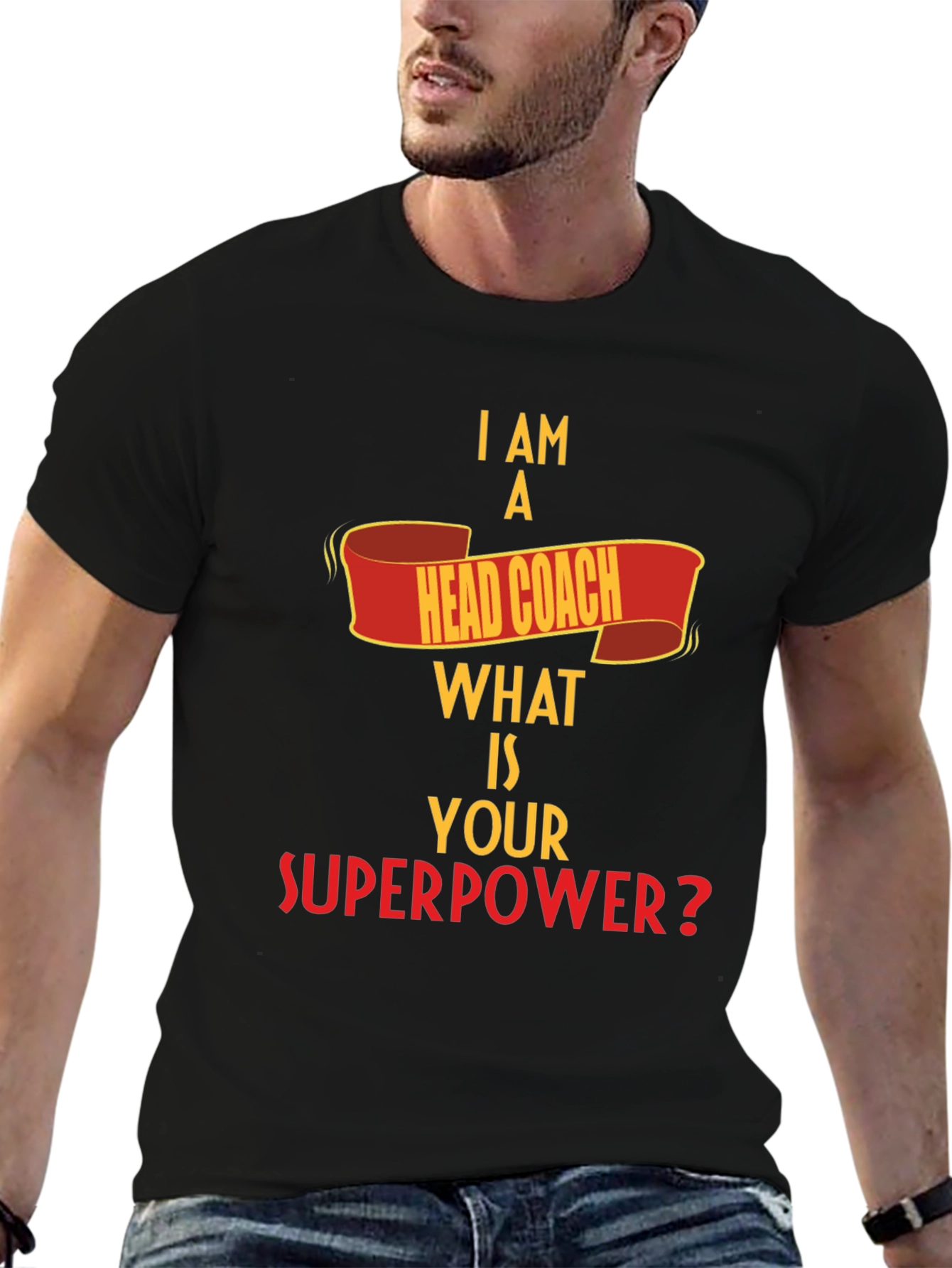 Black Head Coach Superpower T-Shirt view 6