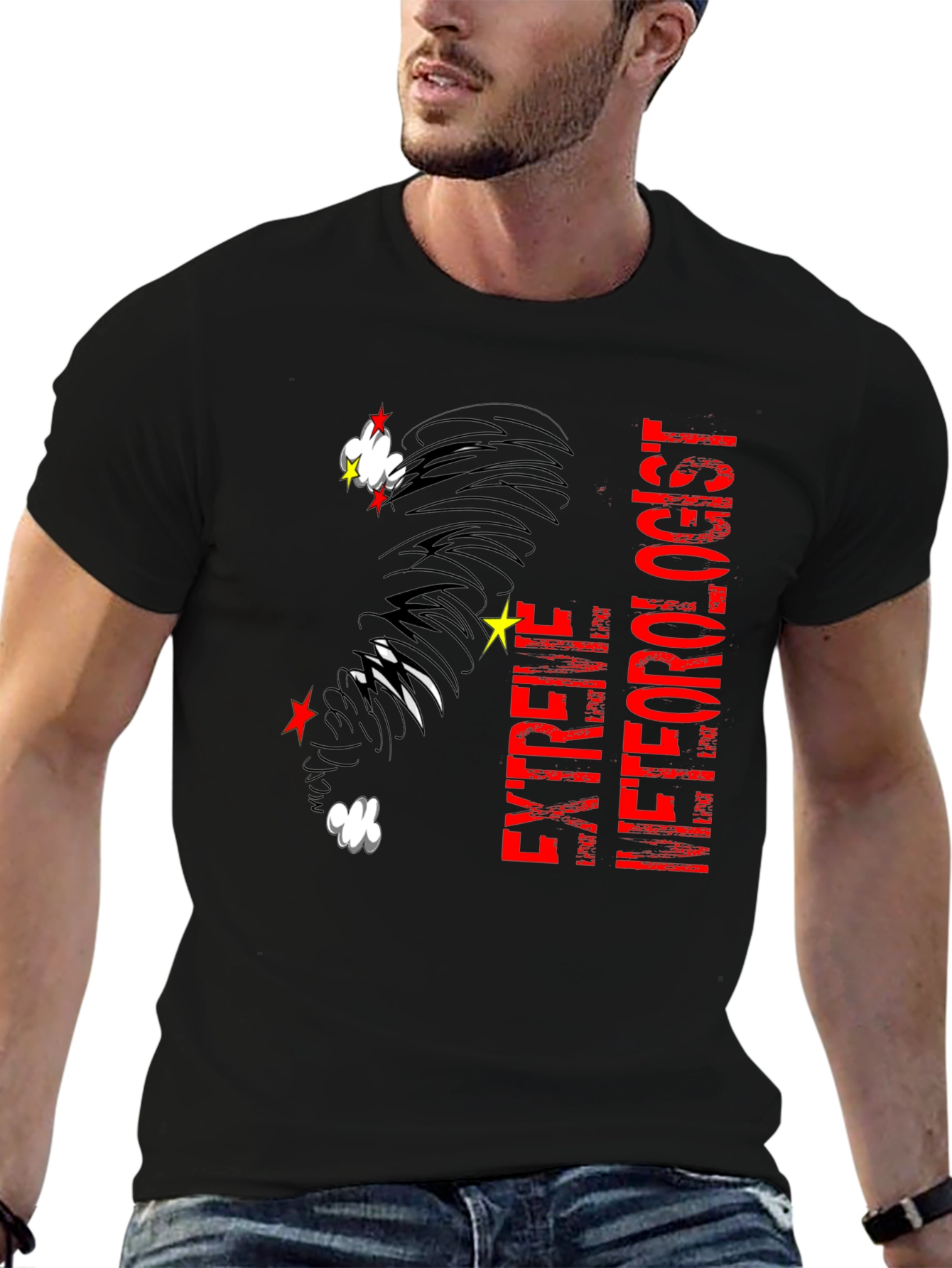 Black Extreme Meteorologist Black Graphic Tee view 6