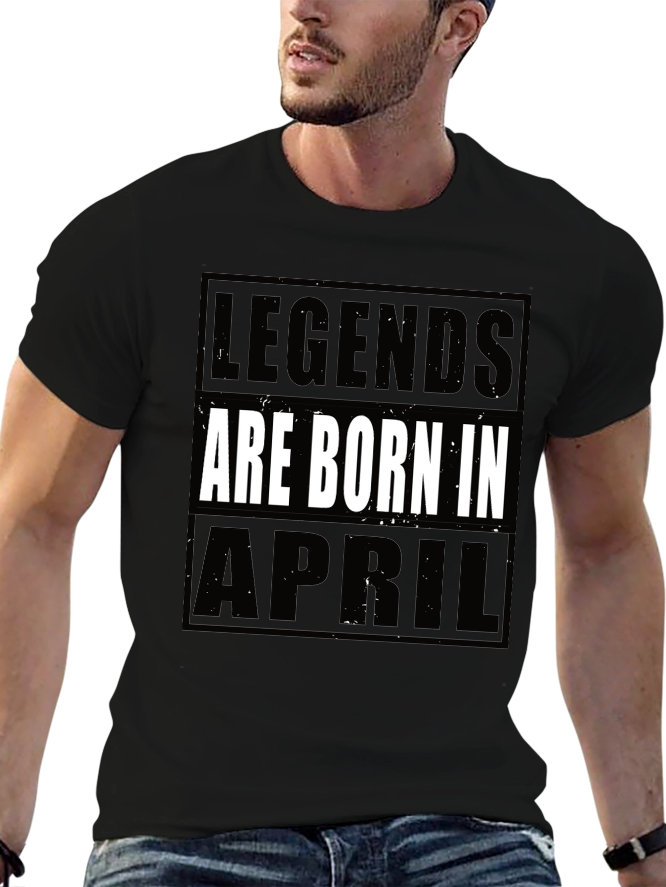 Legends Born in April T-Shirt - Black - 6