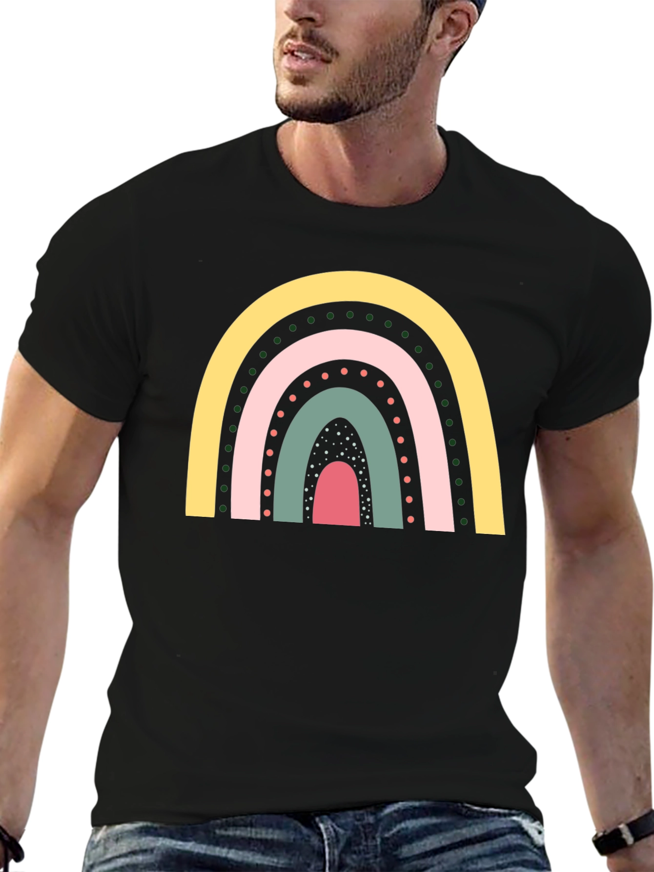 Black Rainbow Graphic Tee - Stylish & Comfortable view 6