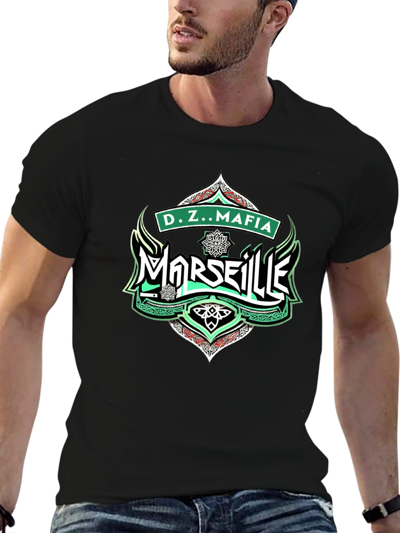 Black D.Z. Mafia Marseille Black T-Shirt view 6