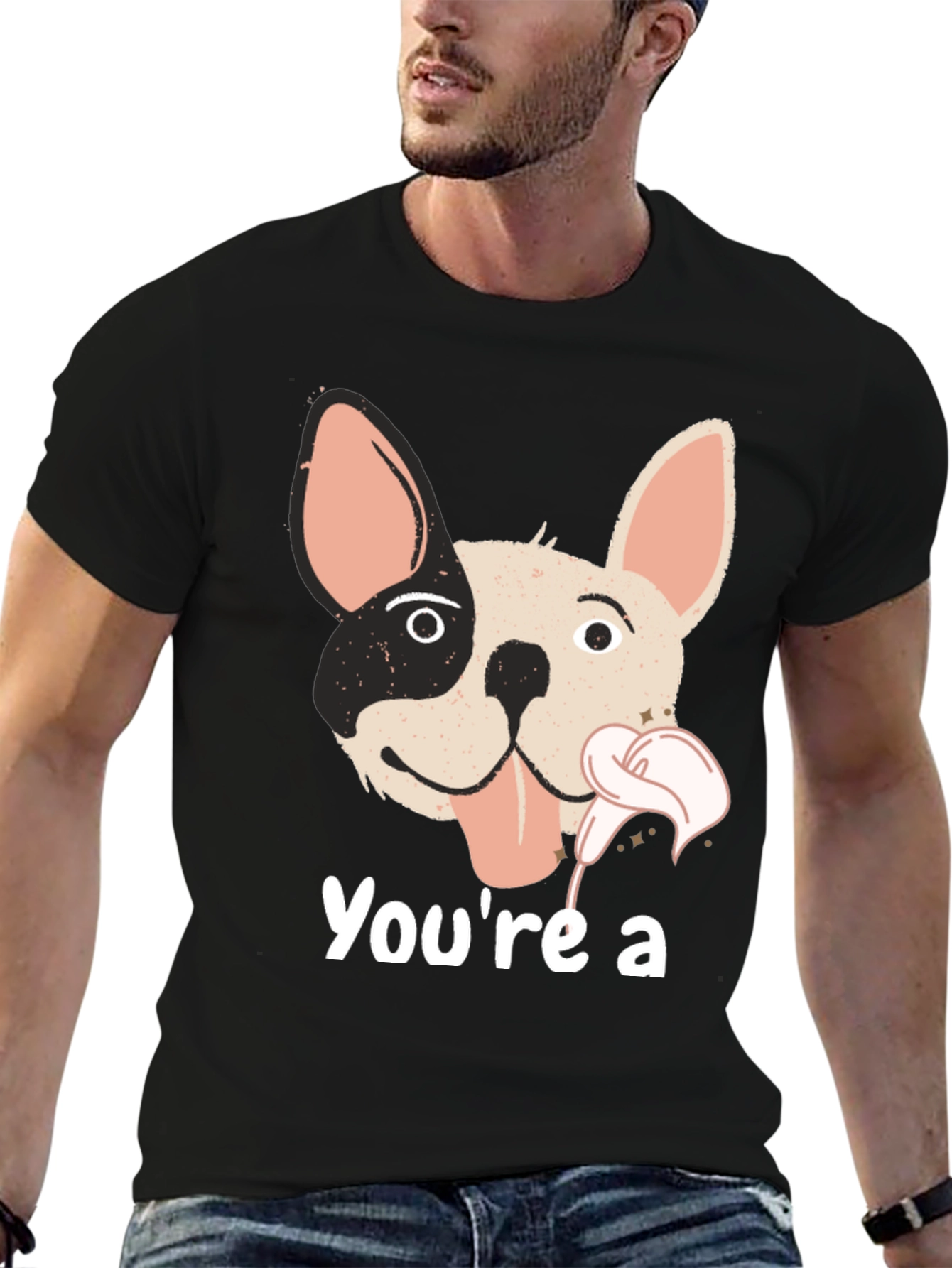 Black Funny Dog Graphic T-Shirt view 6