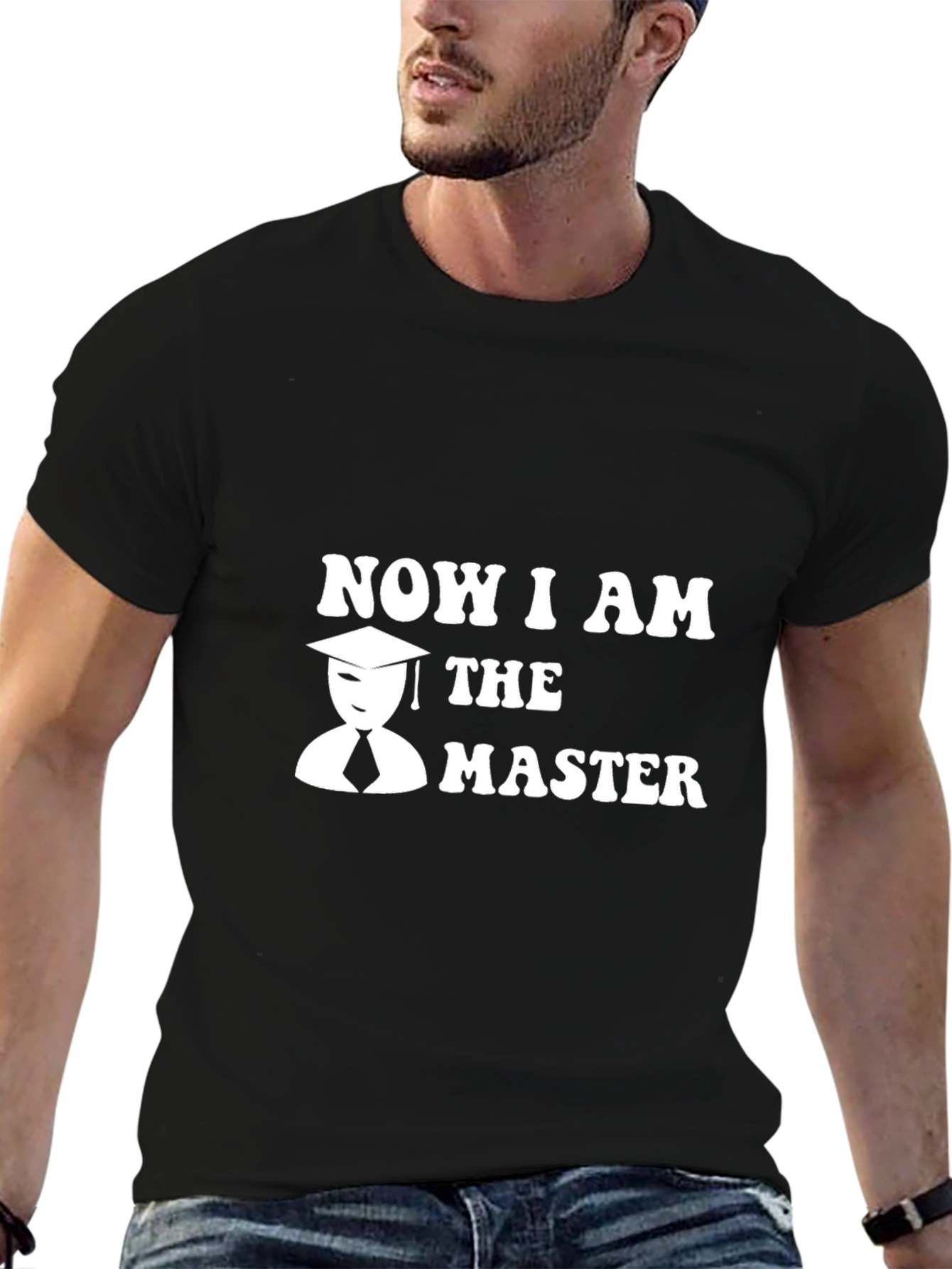 Black Now I am the Master Graduation T-Shirt view 6