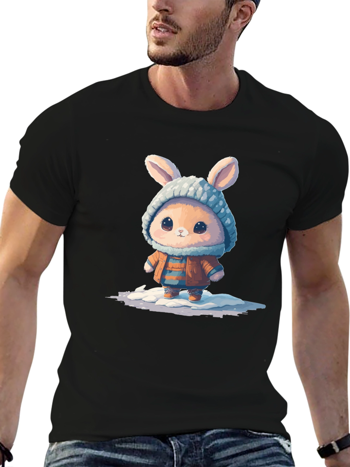 Cute Bunny Graphic Tee - Unisex Cotton T-Shirt - 6