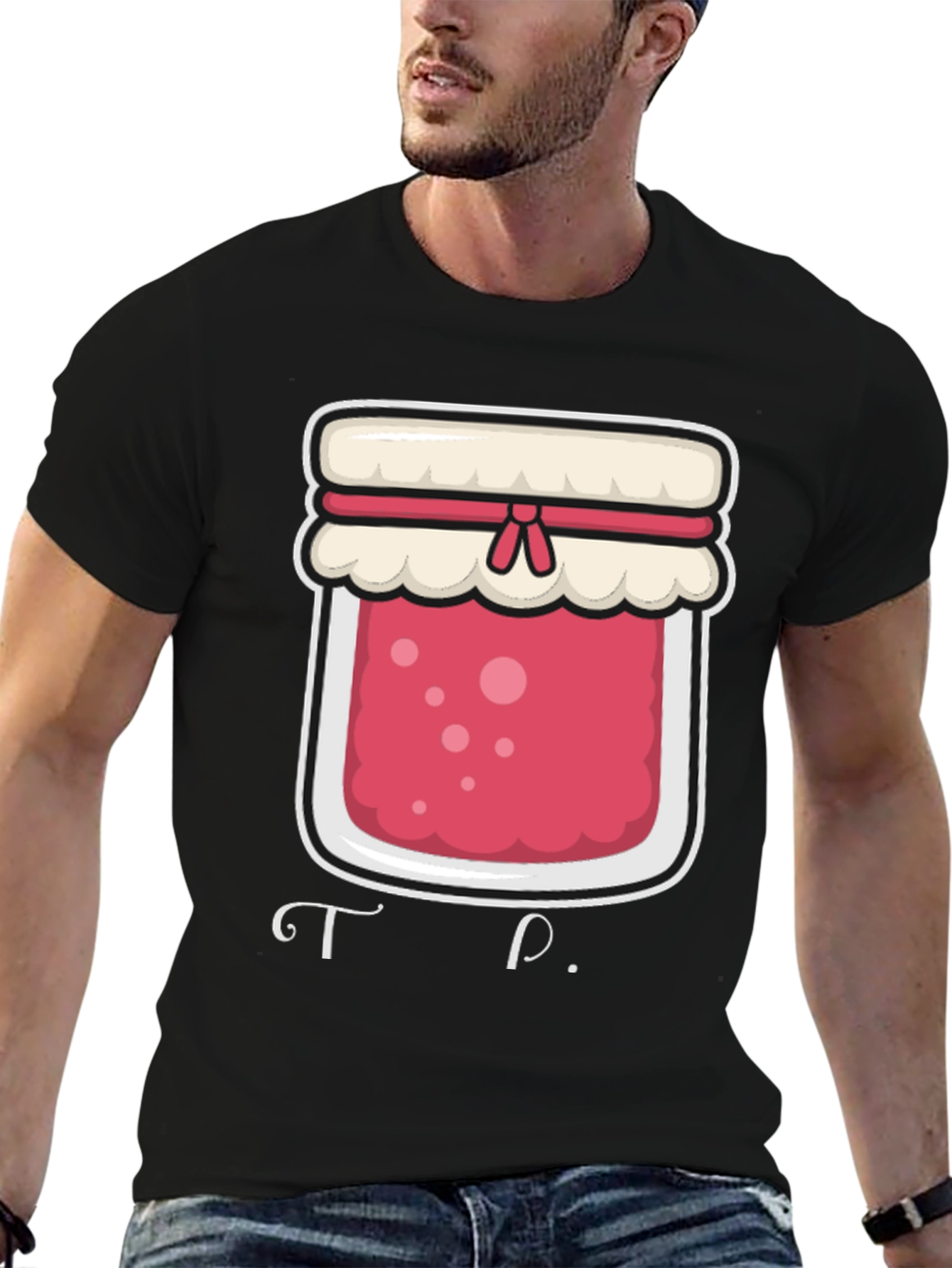 Black Jam Jar Graphic T-Shirt - Foodie Tee view 6