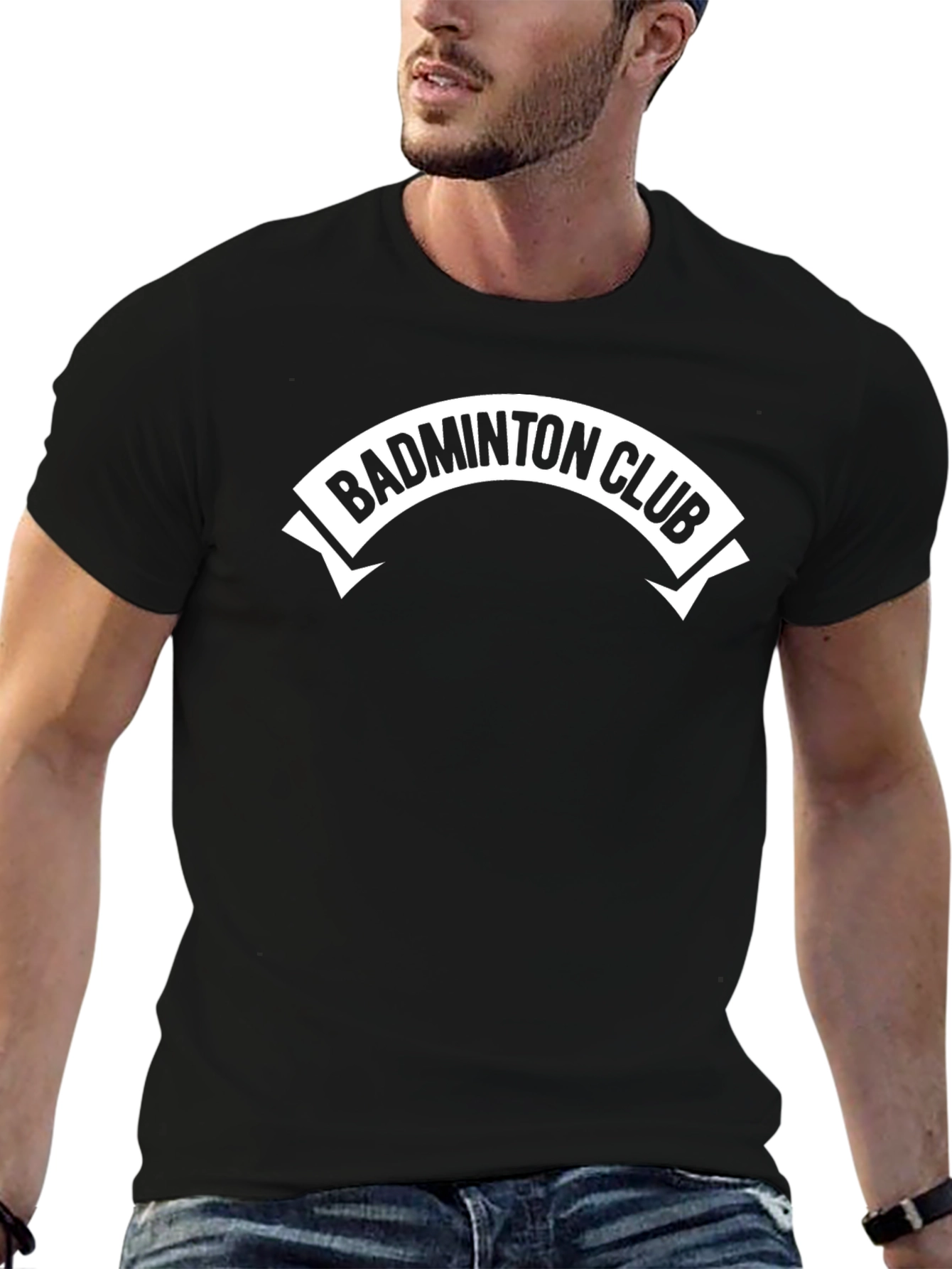 Black Badminton Club Black Tee - Sportswear view 6