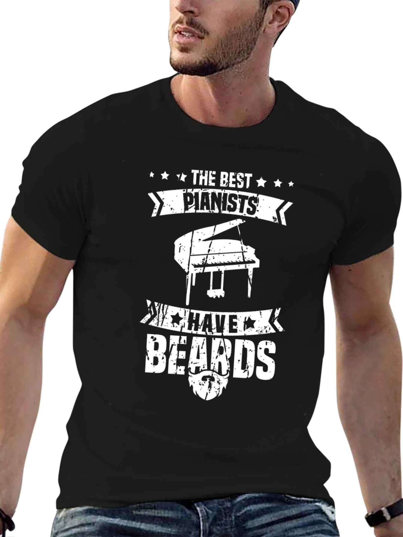 Black Pianists with Beards Graphic Tee view 6