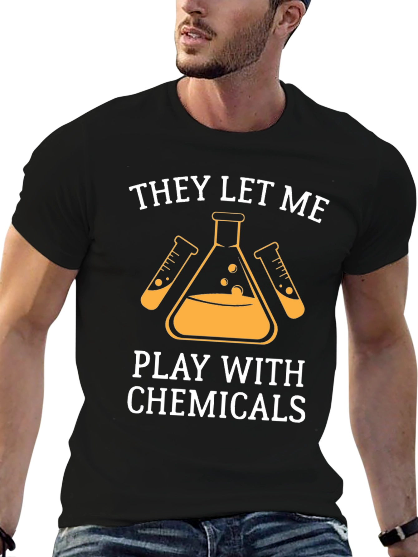 Black They Let Me Play With Chemicals T-Shirt view 6