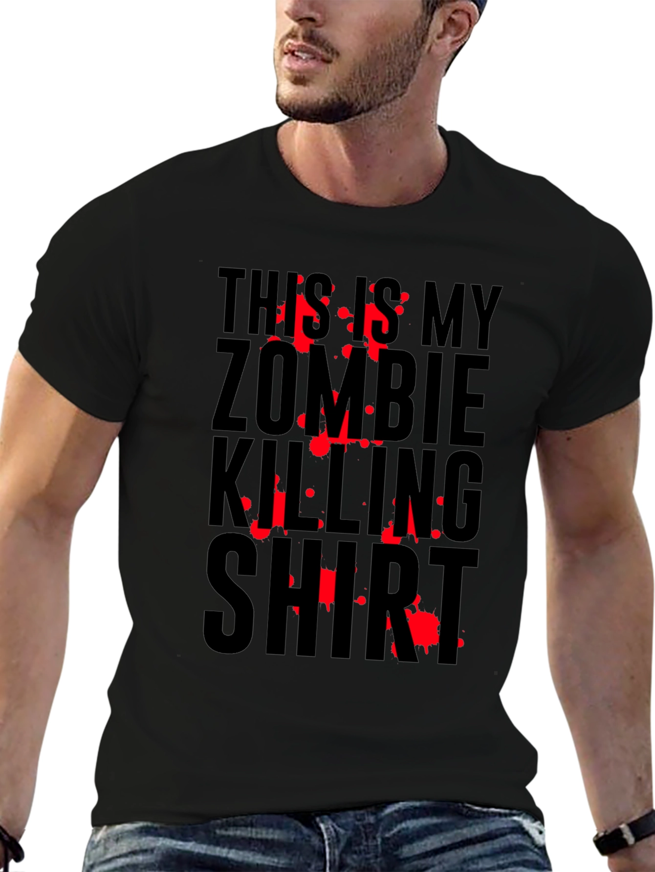 Black Zombie Killing Shirt - Horror Graphic Tee view 6