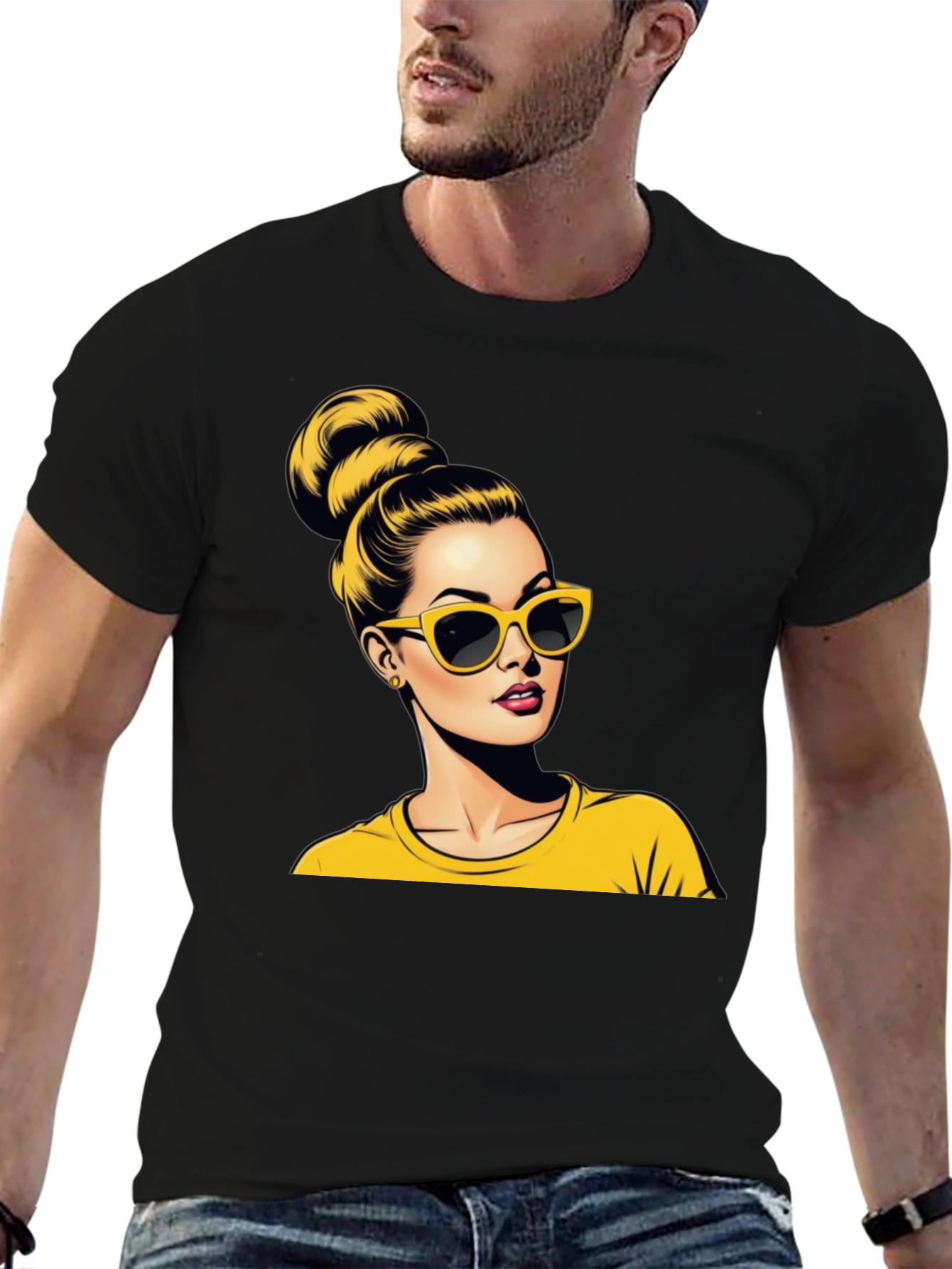 Black Retro Chic Graphic Tee view 6