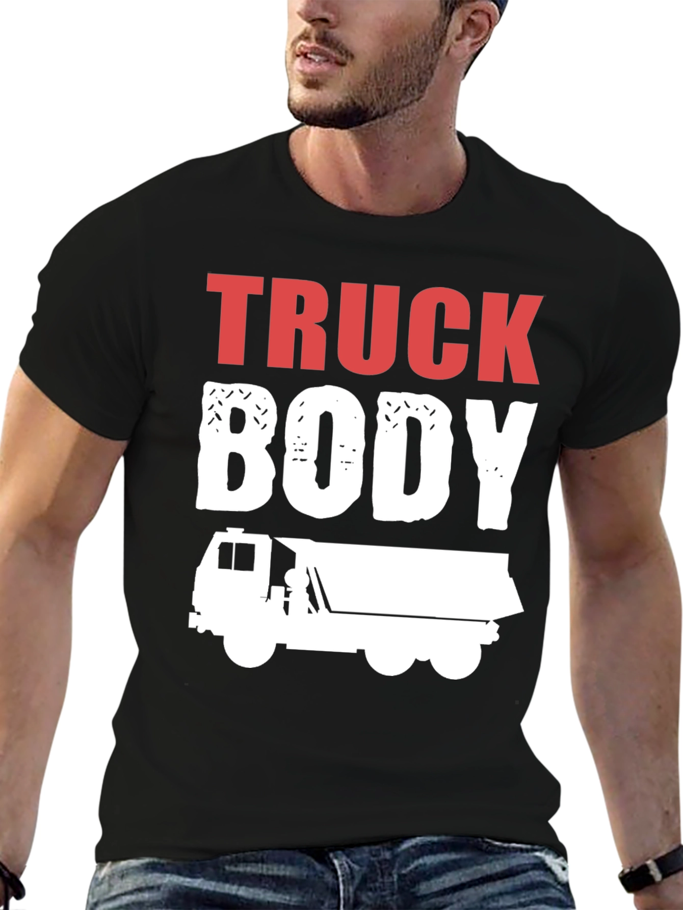 Black Truck Body T-Shirt - Men's Funny Graphic Tee view 6