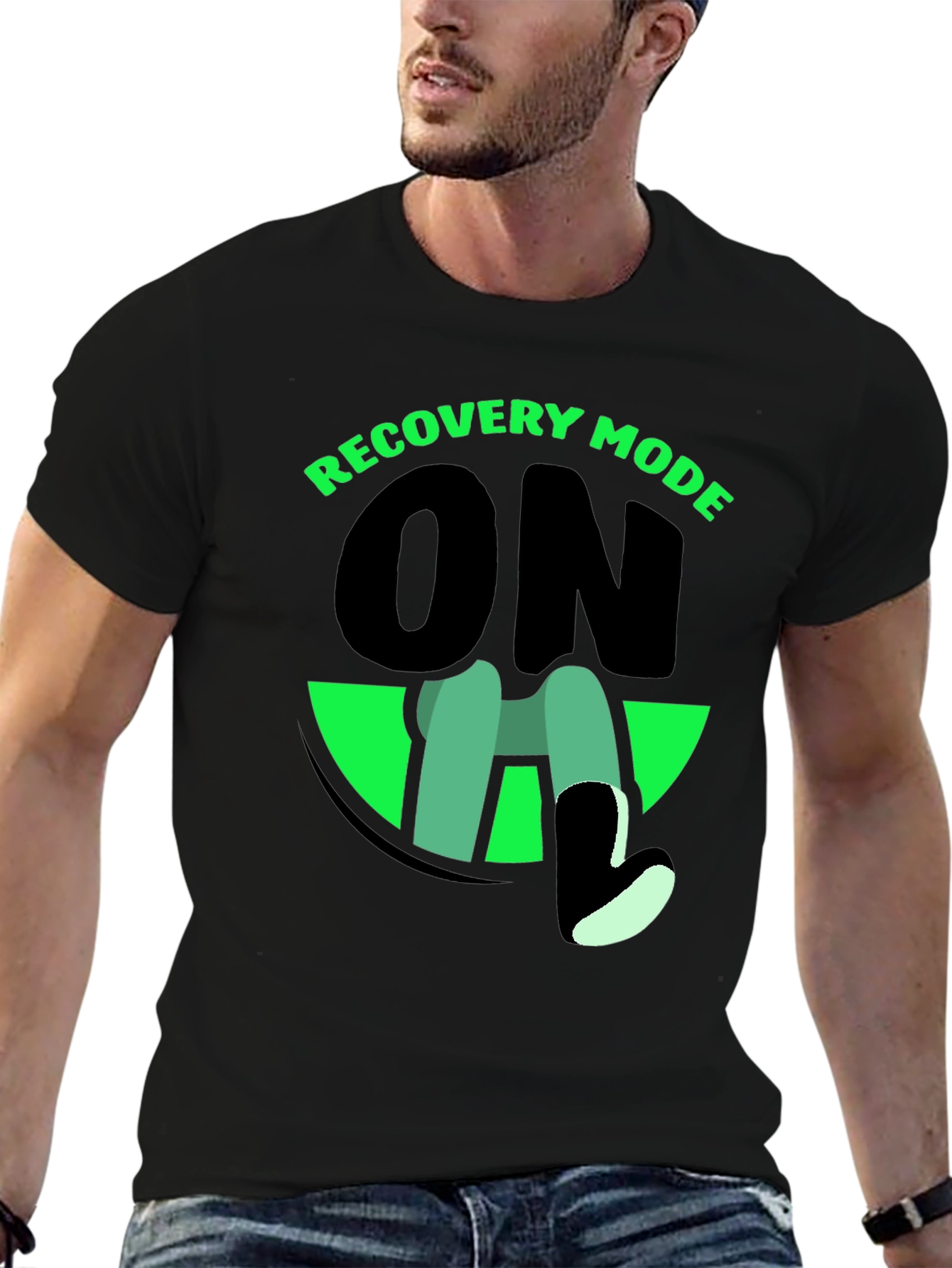 Black Recovery Mode On Graphic T-Shirt view 6