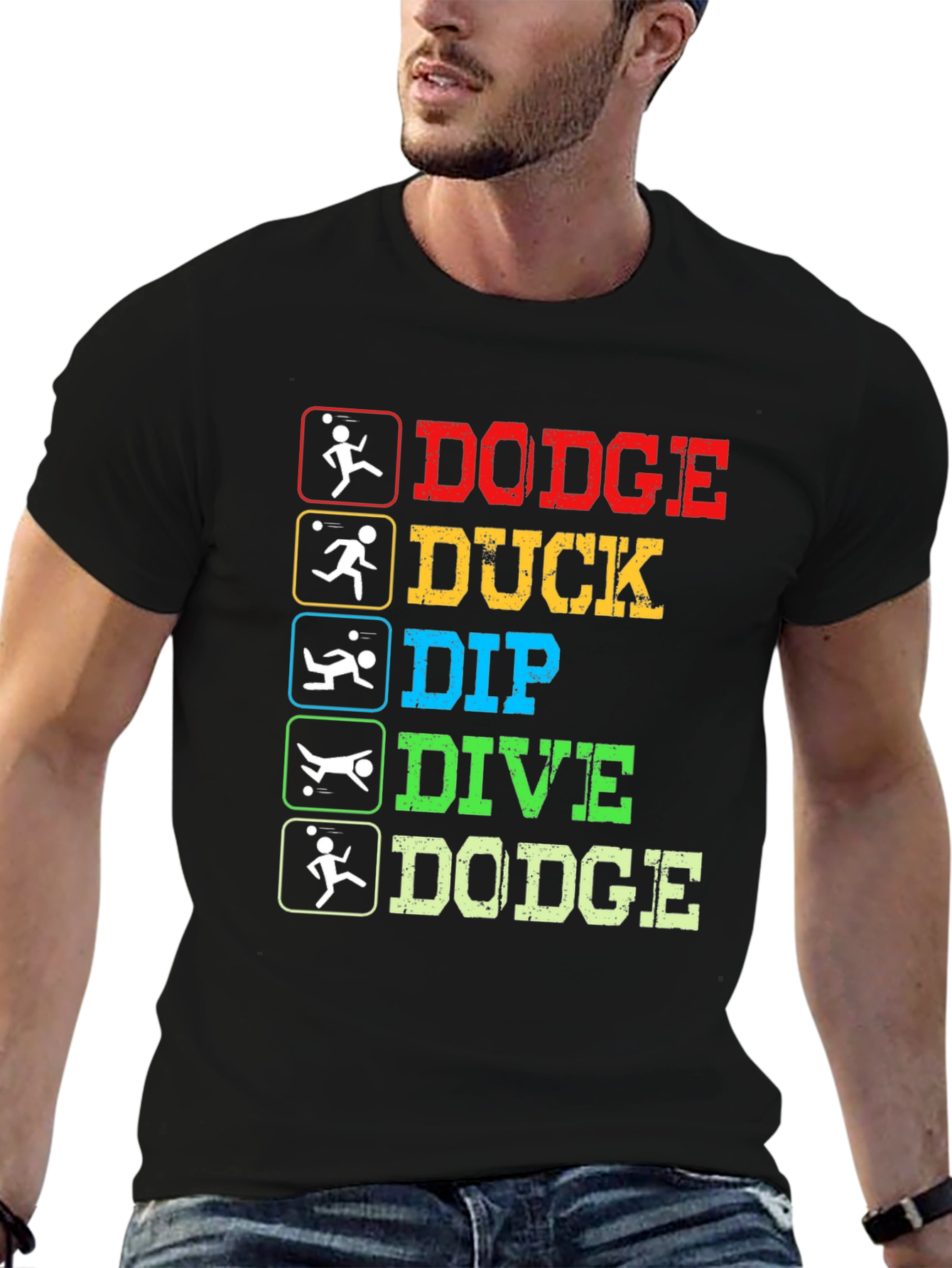 Black Dodge Duck Dip Dive Dodge T-Shirt view 6