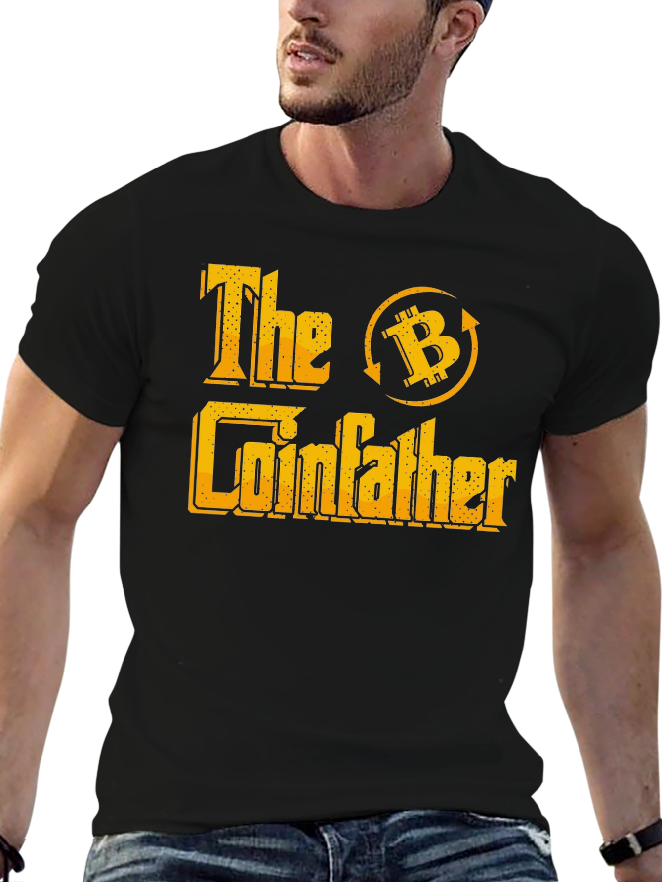 Black The Coinfather Bitcoin Crypto T-Shirt view 6