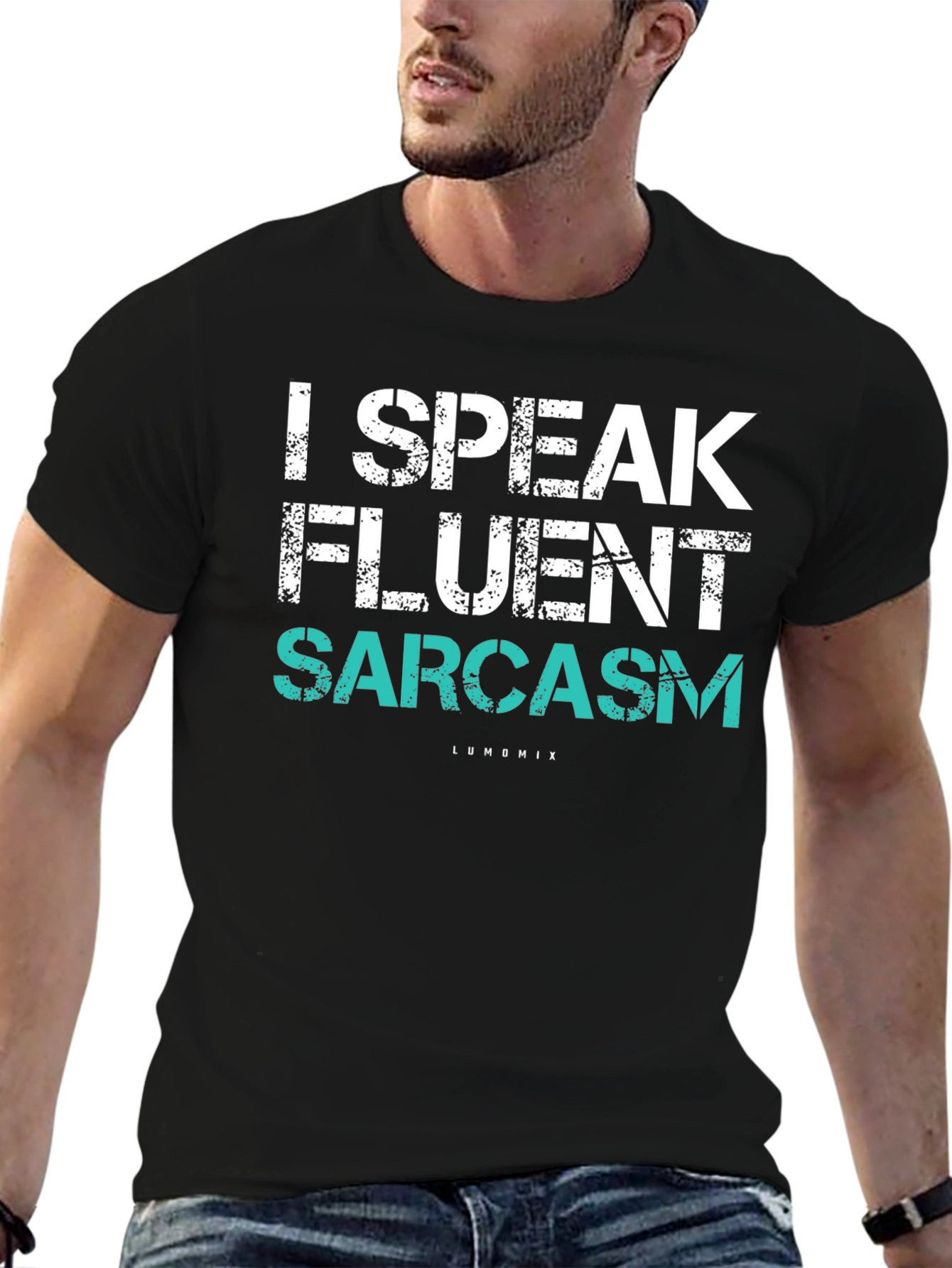 Black Fluent Sarcasm Graphic T-Shirt view 6