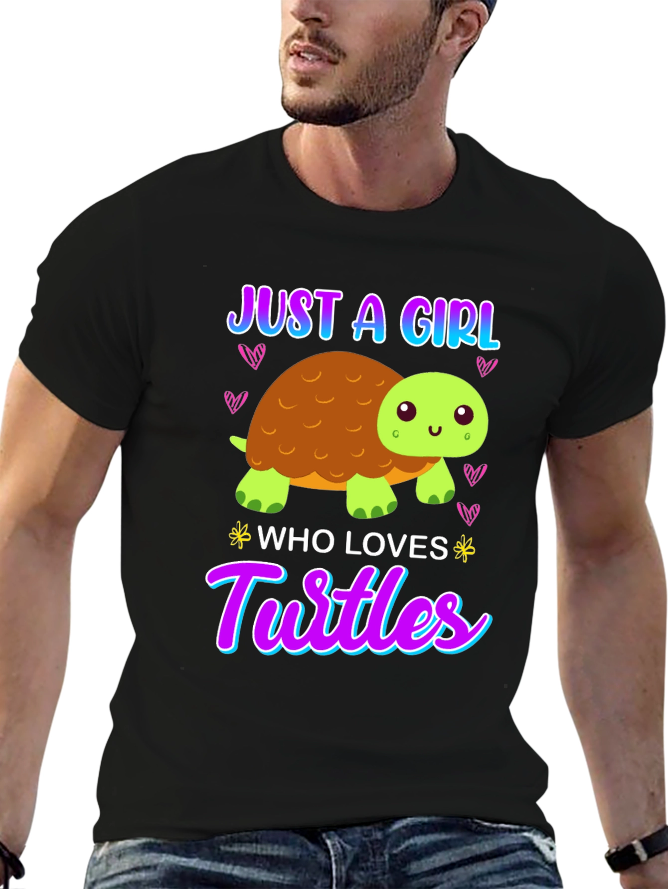 Black Girl Who Loves Turtles T-Shirt - Cute Cartoon view 6