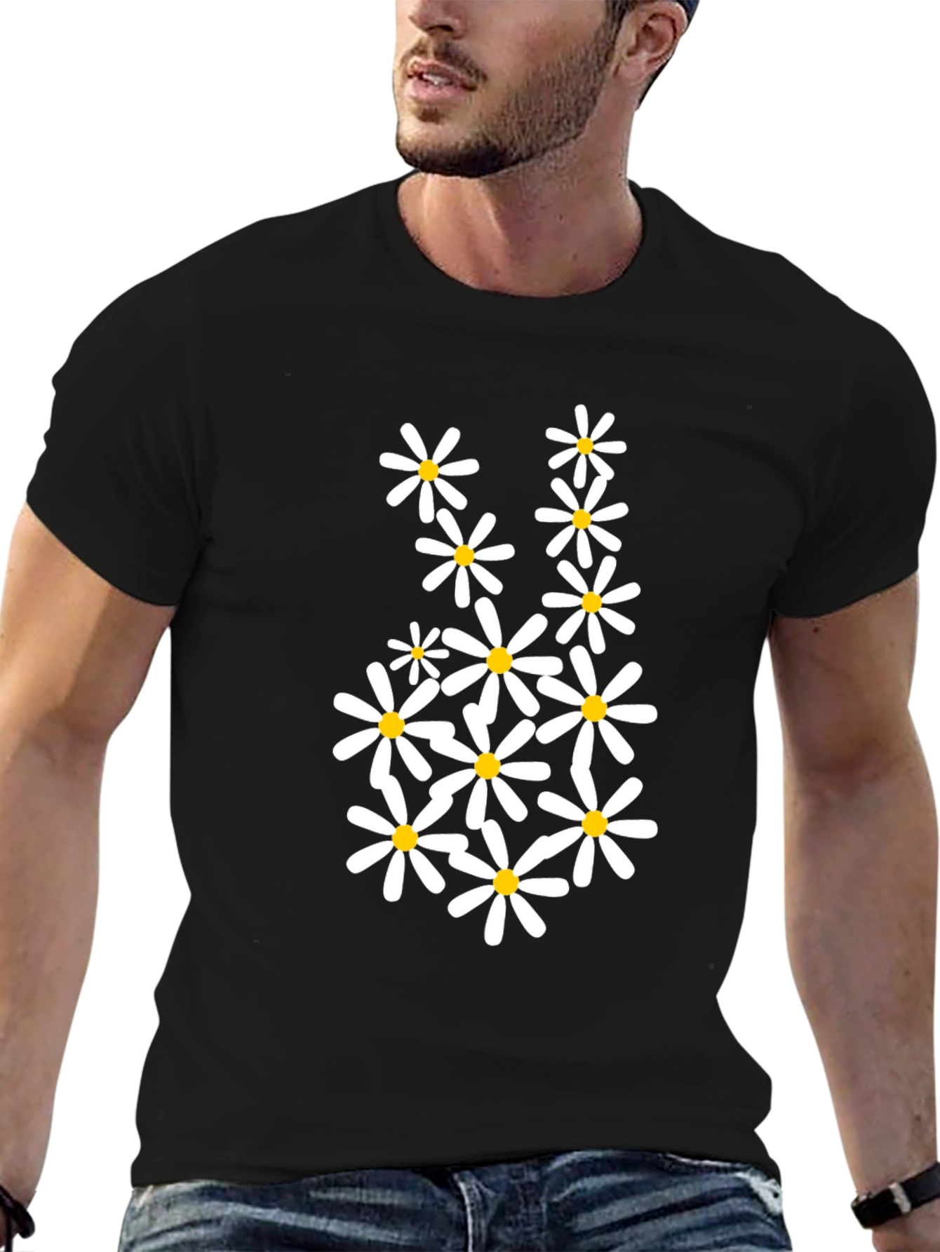 Black Black Daisy Graphic T-Shirt view 6